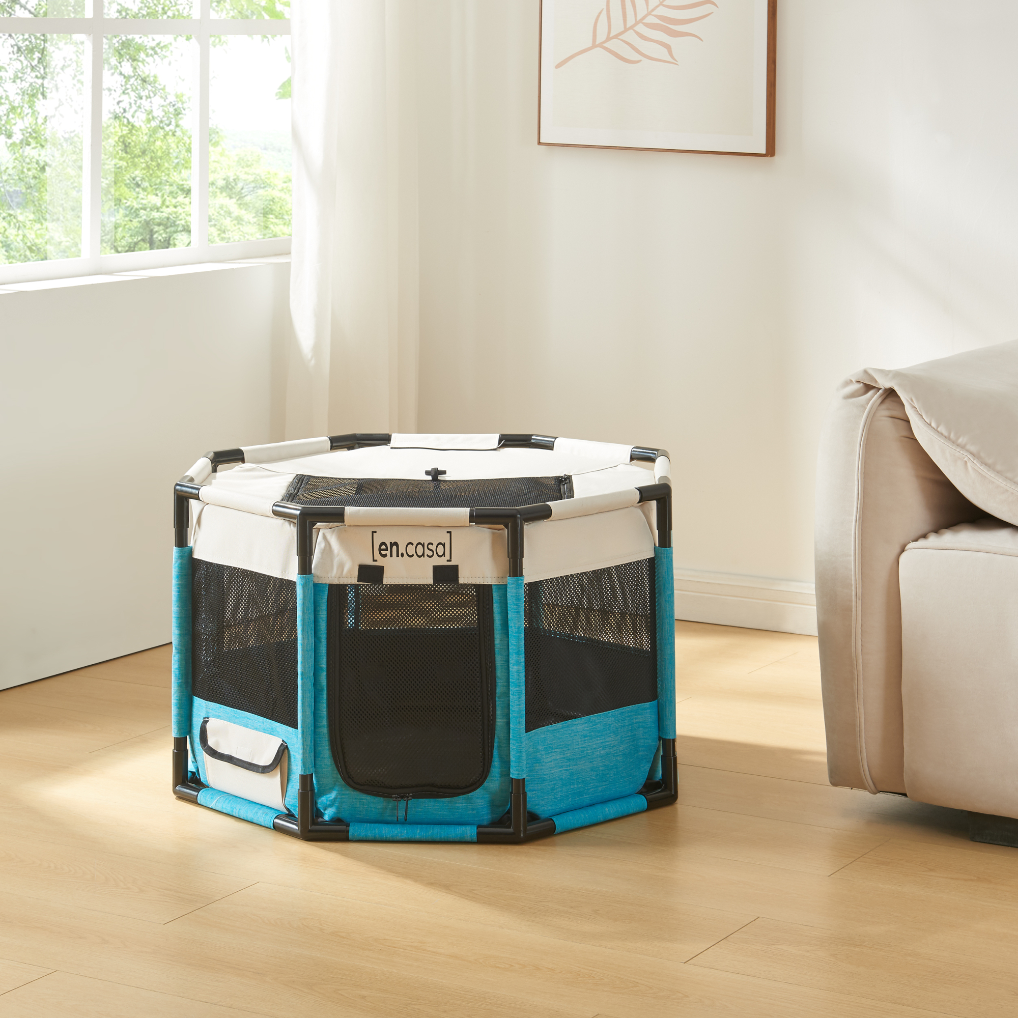 Tarc pentru animale de companie Nærøysund 72x72x45 cm, albastru