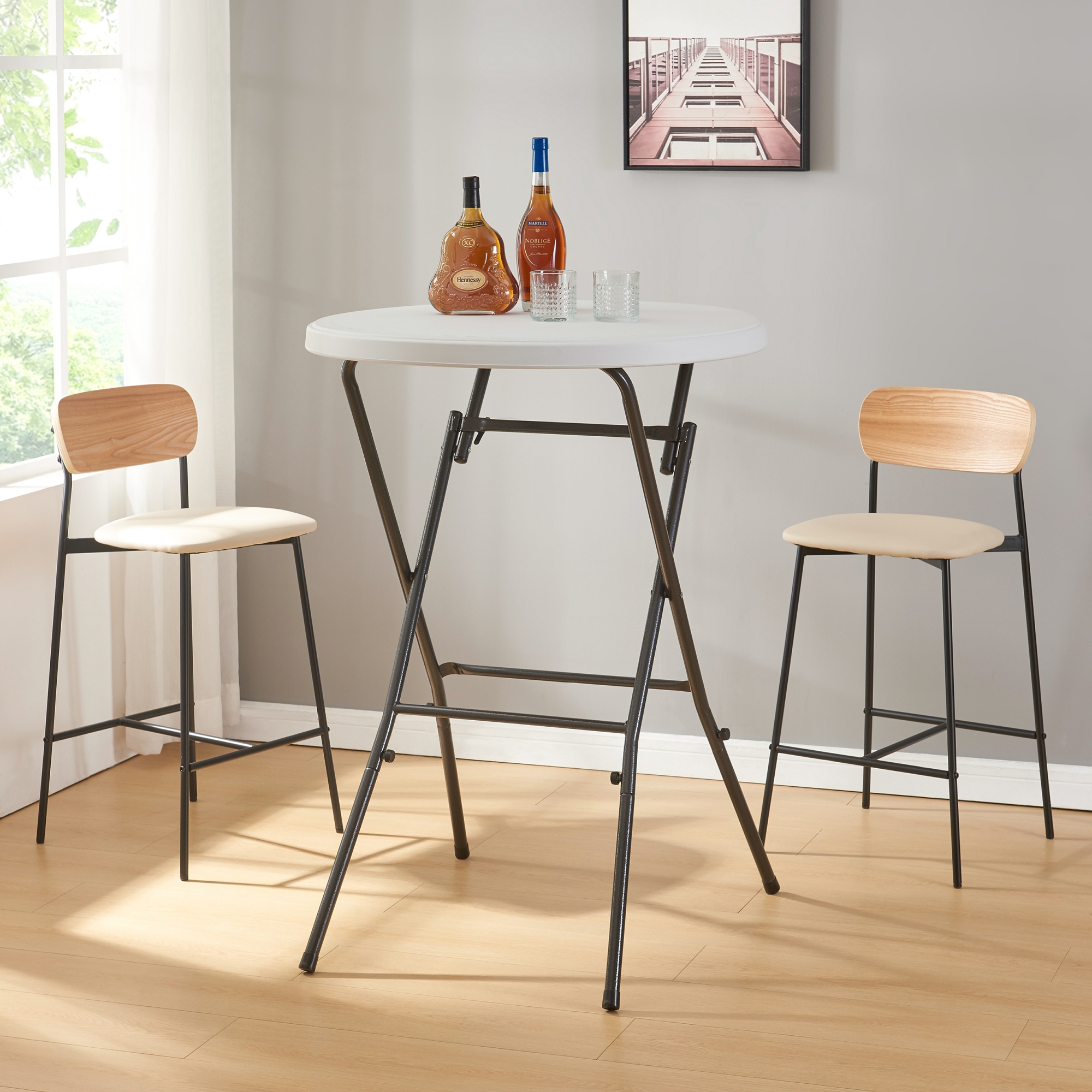 Masă pliabilă de bar Ljusnarsberg, albă, 80x110 cm, HDPE