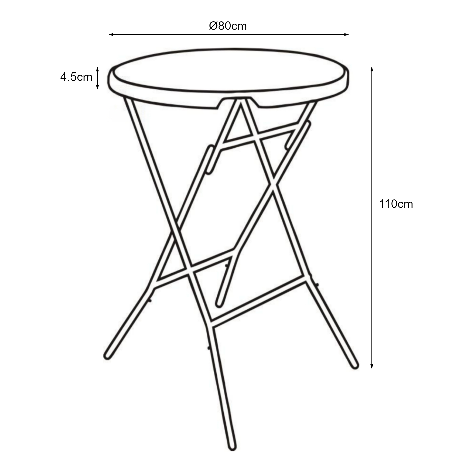 Masă pliabilă de bar Ljusnarsberg, albă, 80x110 cm, HDPE
