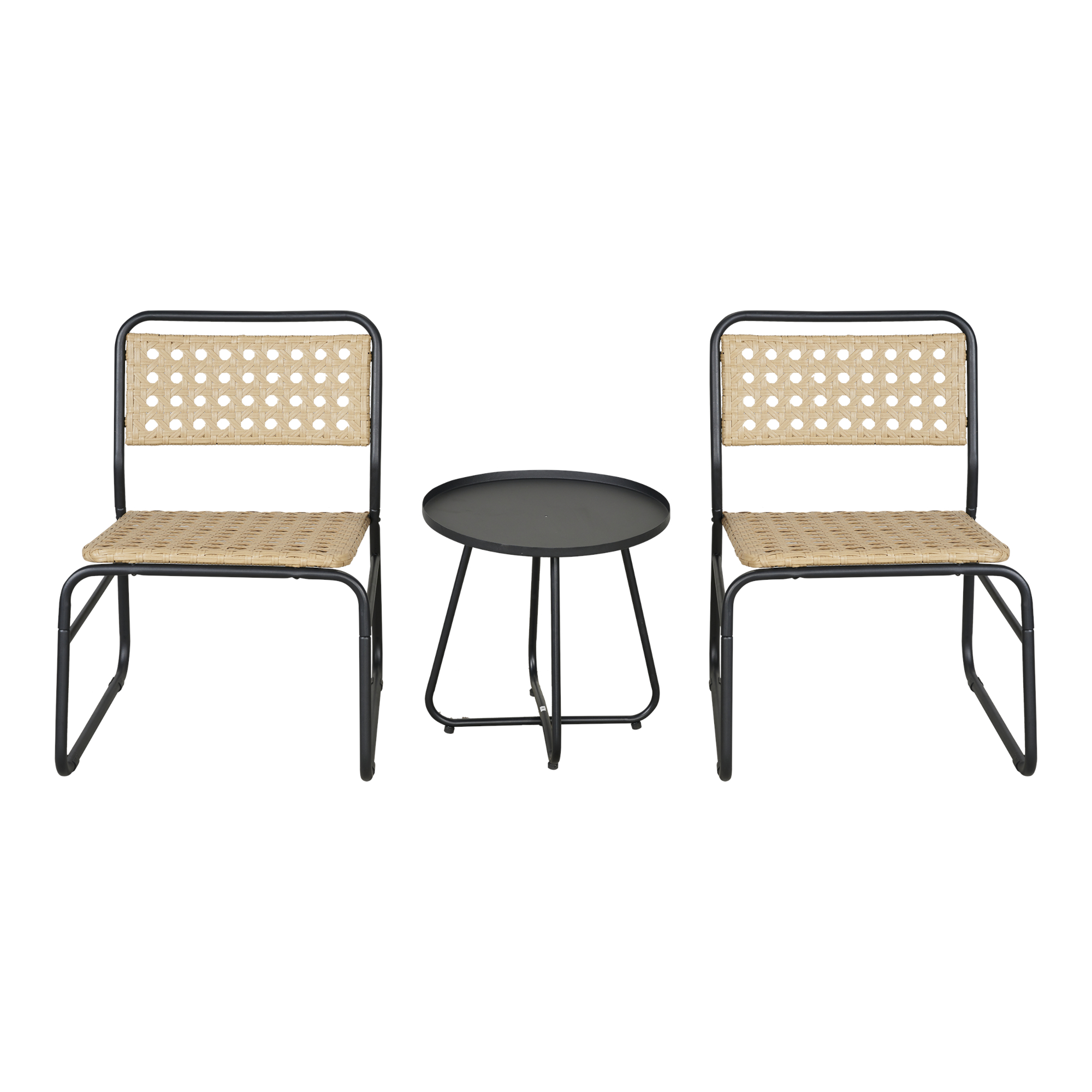 Set bistro de grădină Brienza, 3 piese, poliratan bej