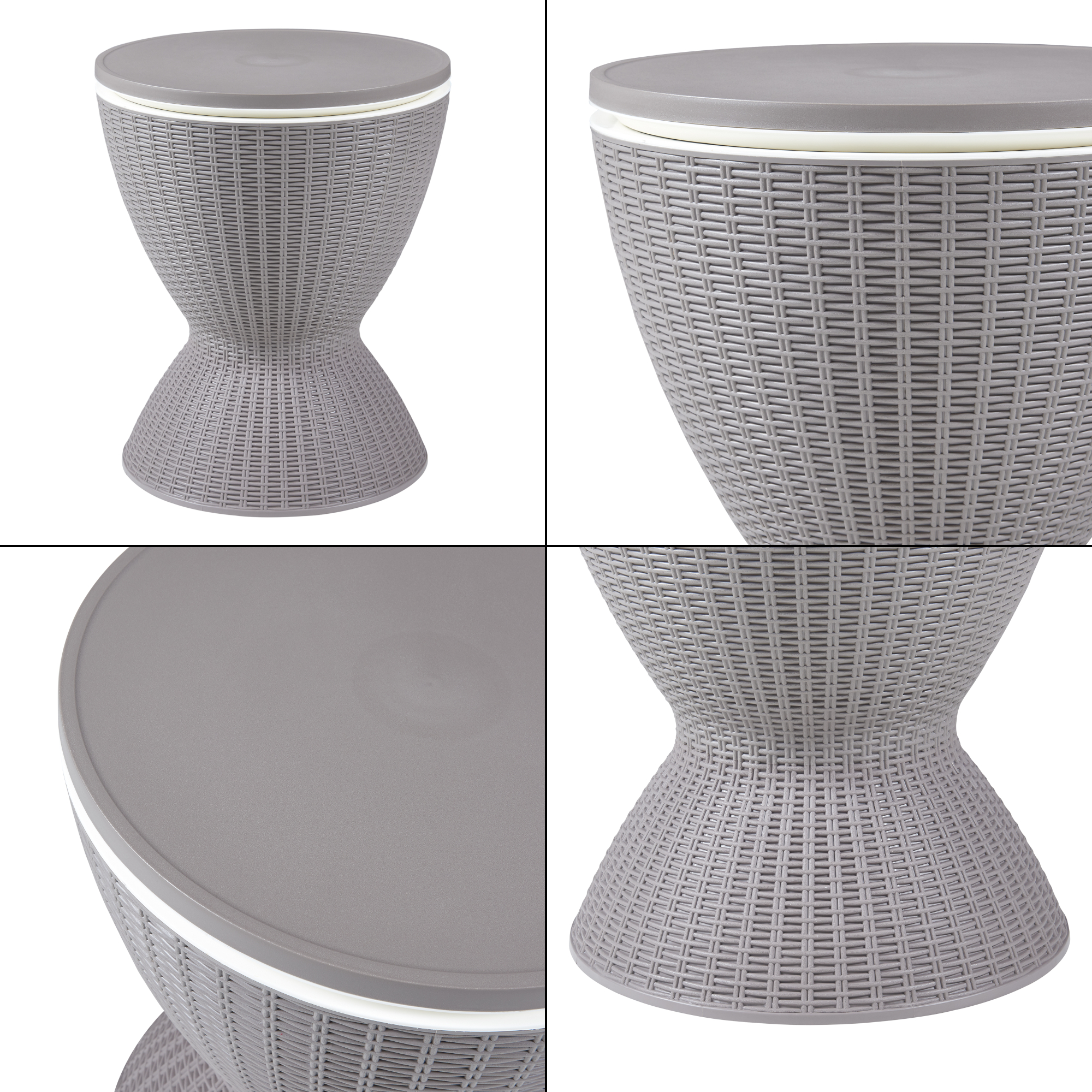 Masă frigorifică Atessa pentru grădină, 30 L, maro deschis, 58–82 cm