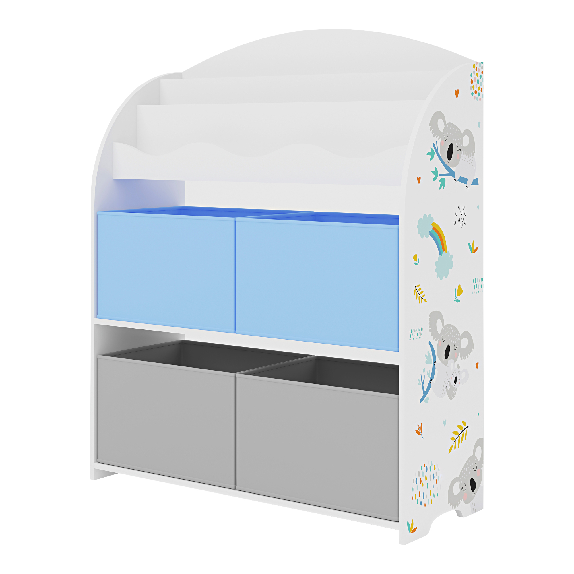 Raft pentru copii Orust cu motiv koala și 4 cutii de depozitare