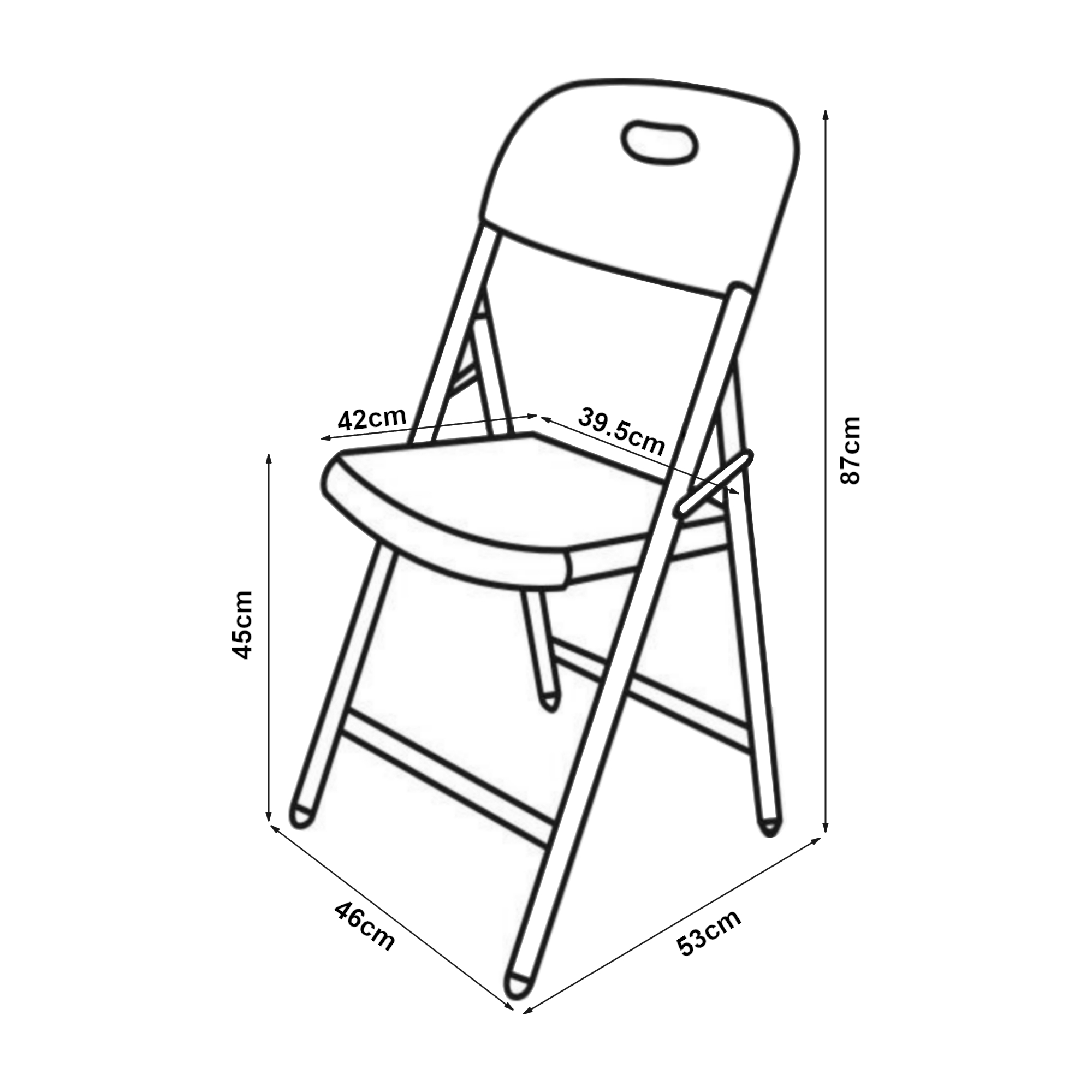 Set 4 scaune pliabile albe Ljusnarsberg din plastic HDPE si metal