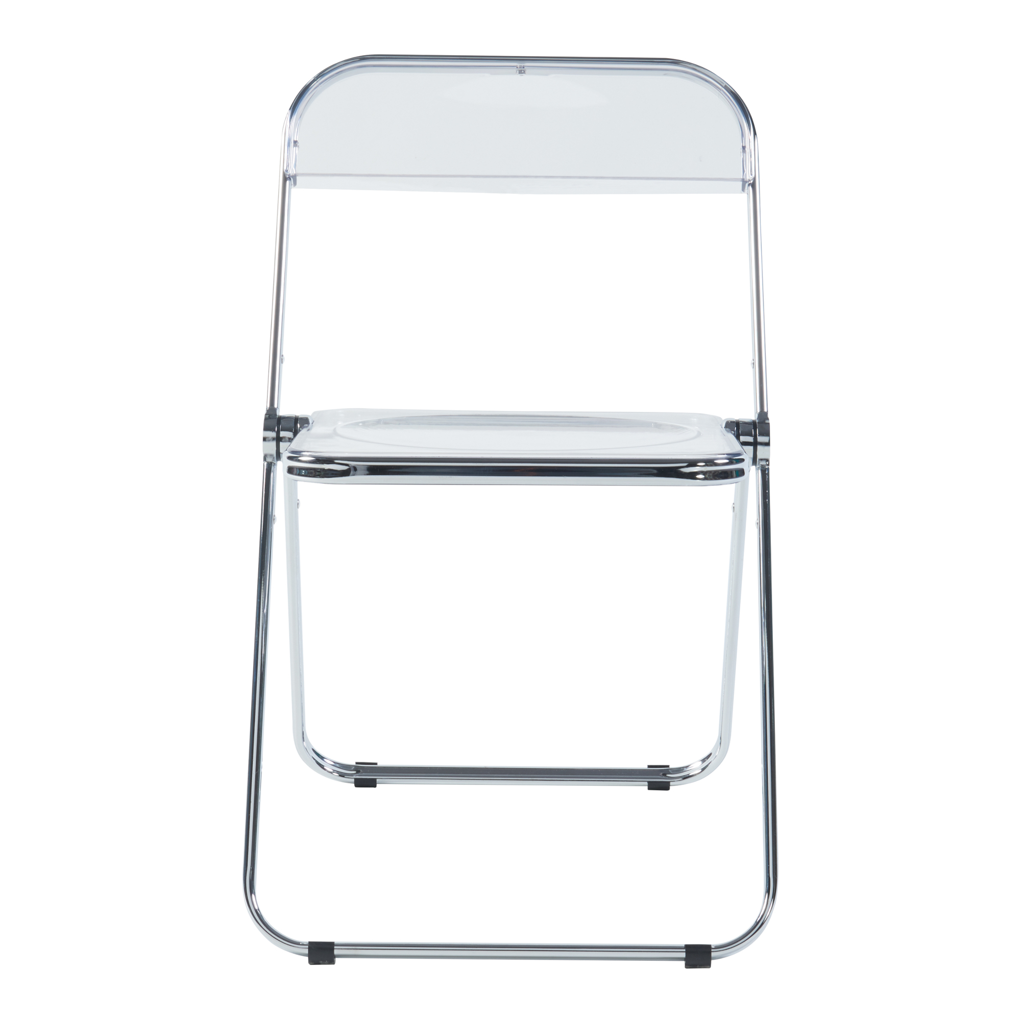 Set 2 scaune pliante transparente Pornainen, cadru metalic