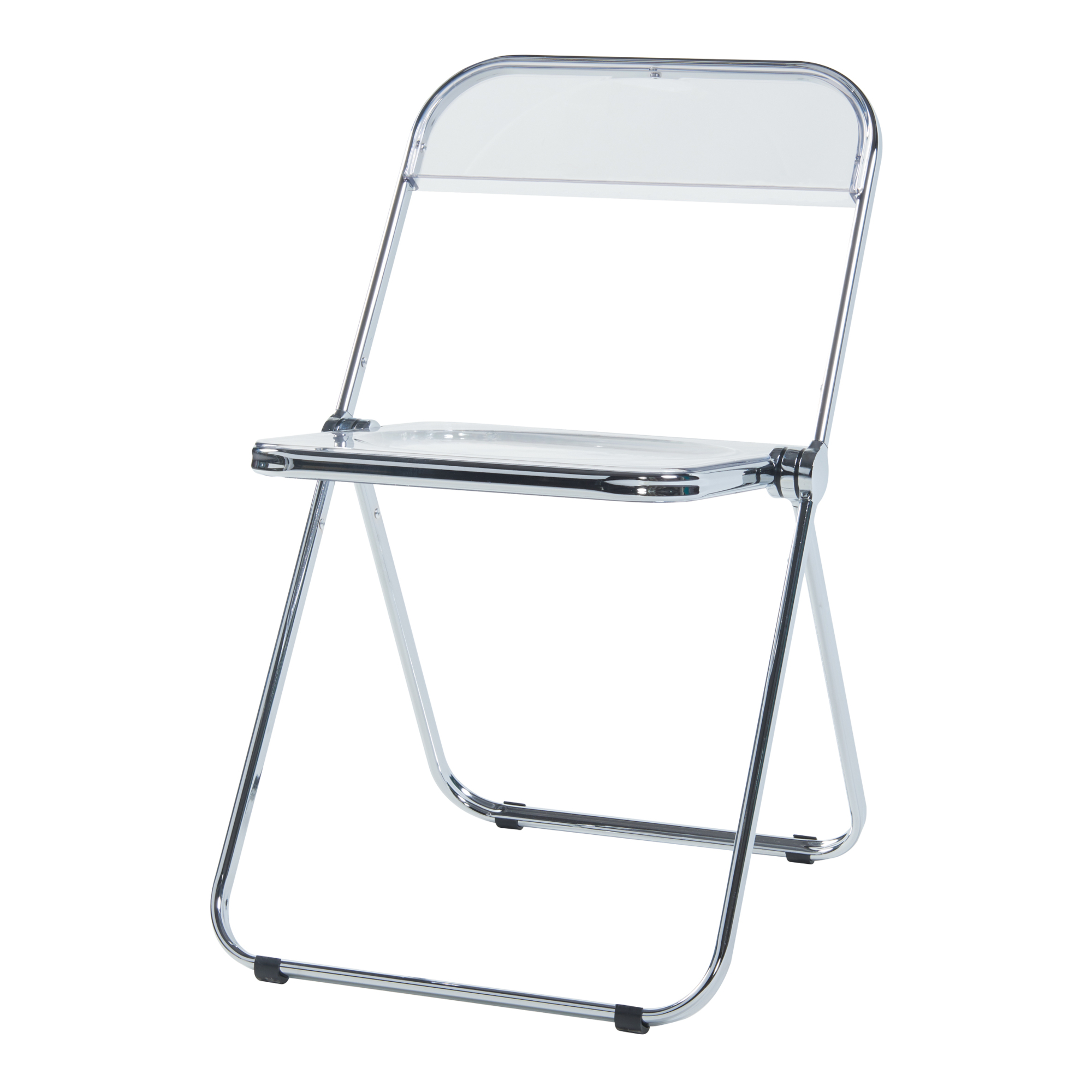 Set 2 scaune pliante transparente Pornainen, cadru metalic