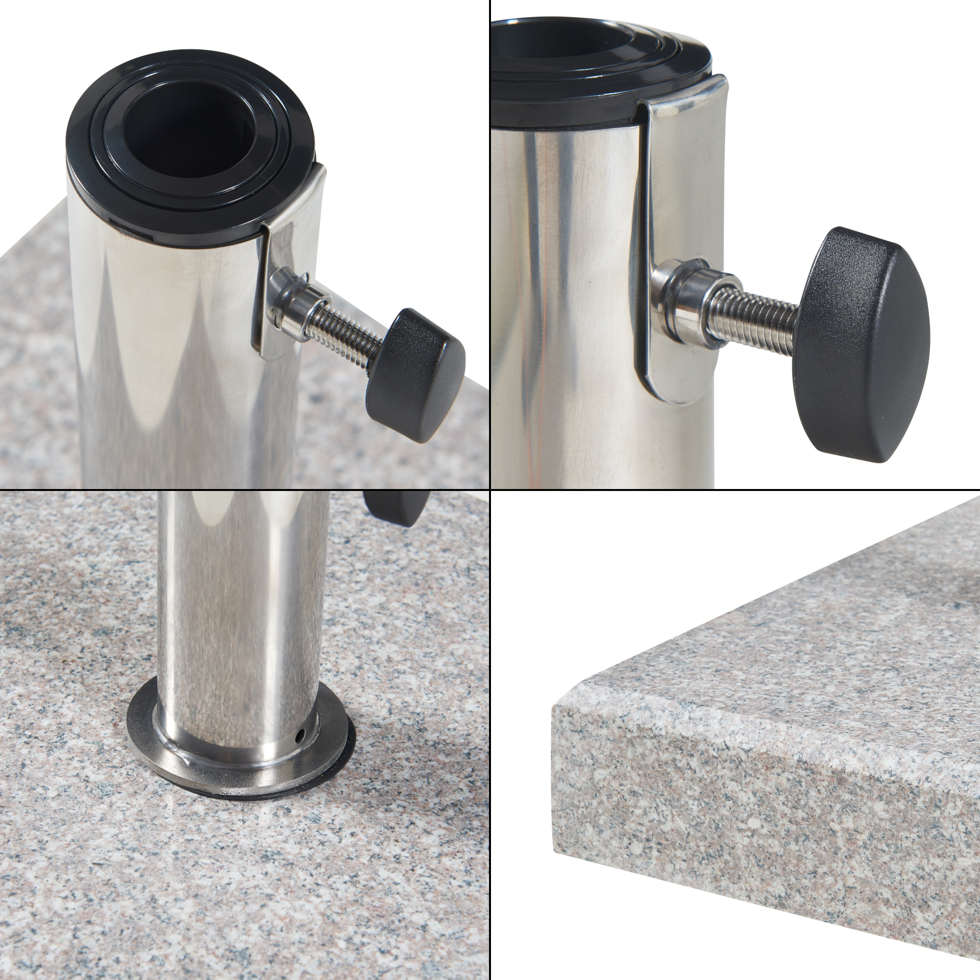 Suport pentru umbrelă de grădină Bomba din granit 38x38x6,5 cm