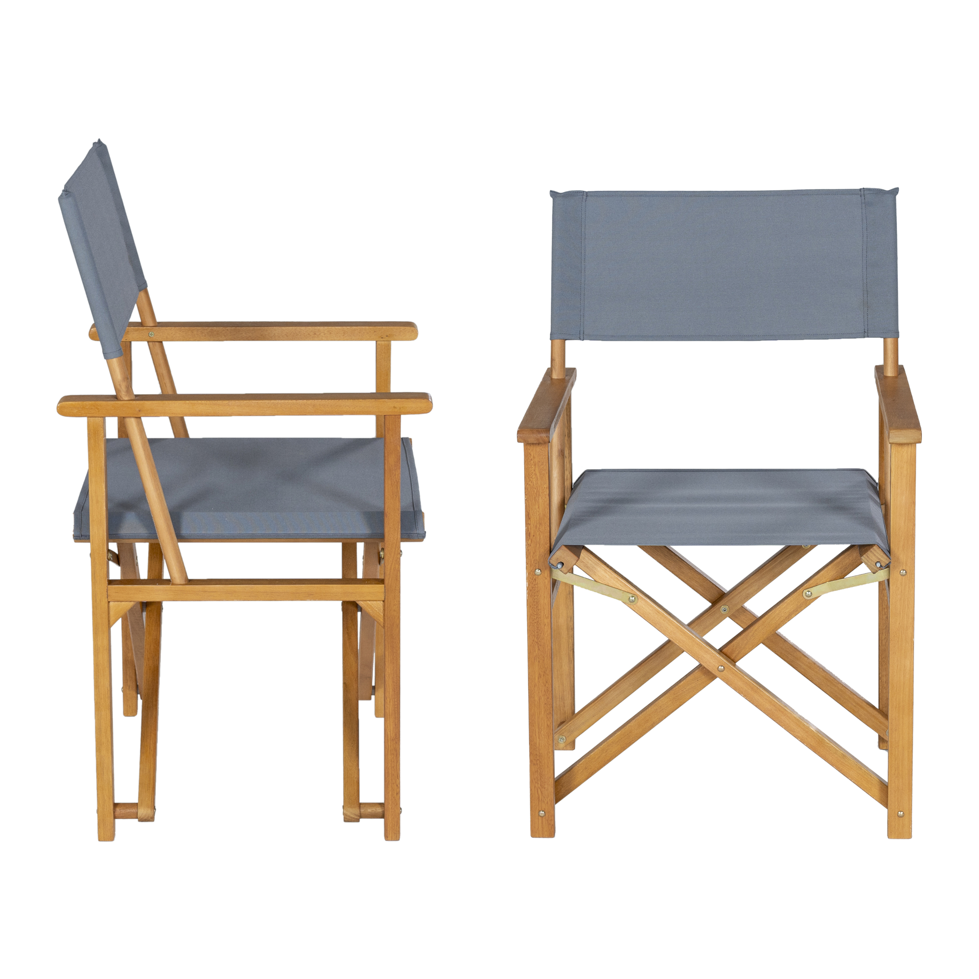 Set bistro pliabil Capistrello din lemn, 2 scaune si masa, gri