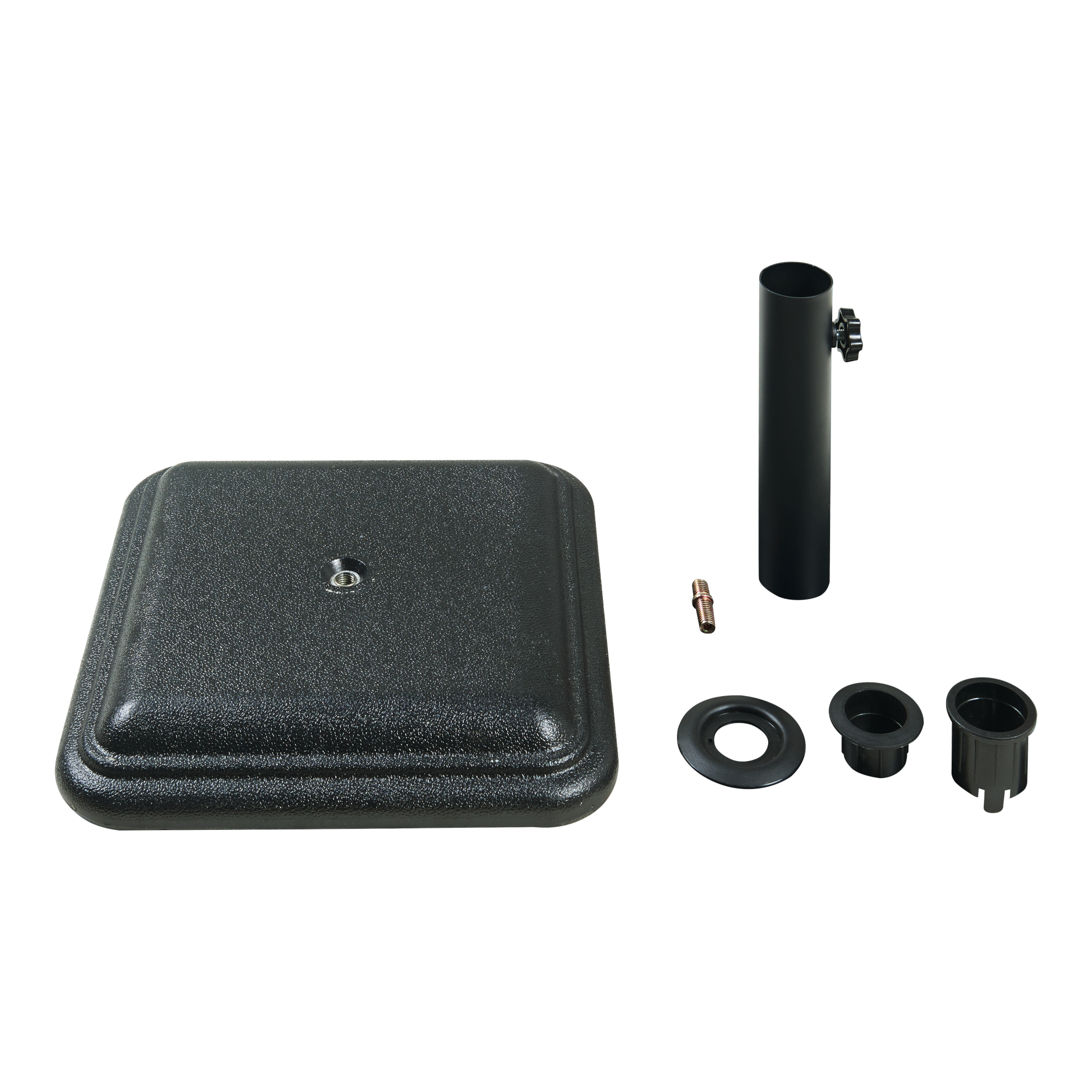 Suport pentru umbrelă Biccari din beton, negru, 35x35x5,5 cm, 12 kg