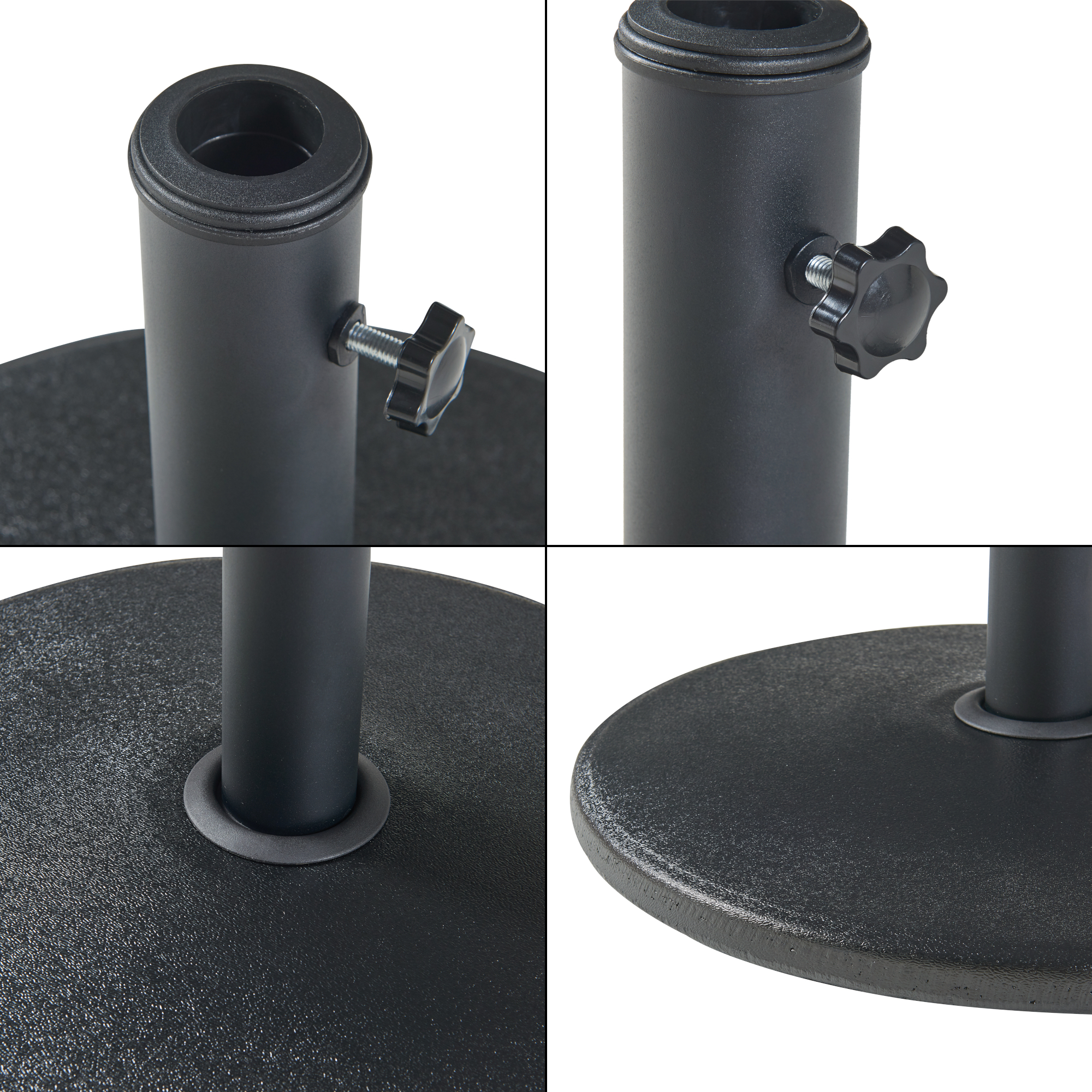 Bază pentru umbrelă de soare Bionaz, beton 17 kg, negru, Ø50 cm