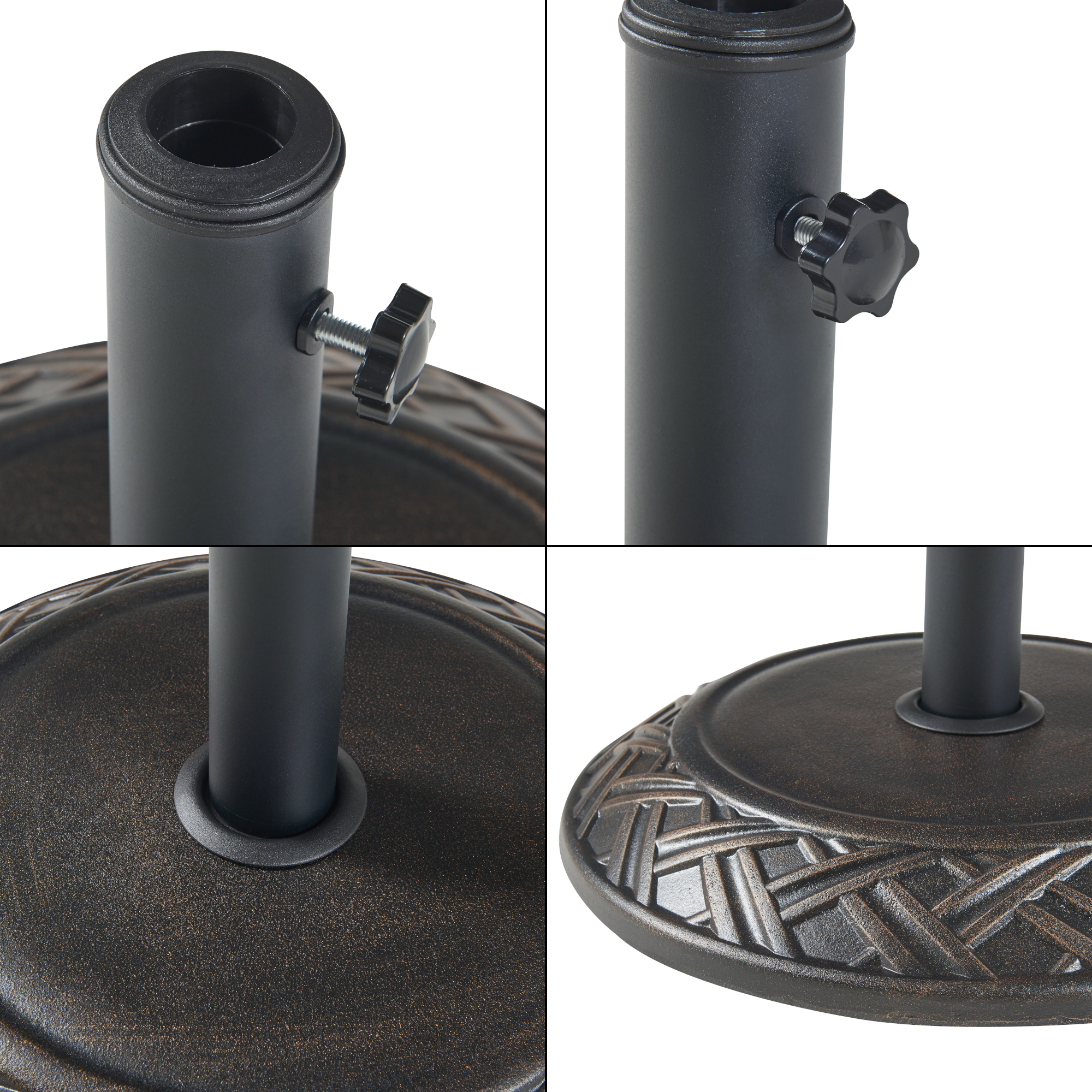 Suport pentru umbrelă de soare Bisegna din beton, bronz, 25 kg