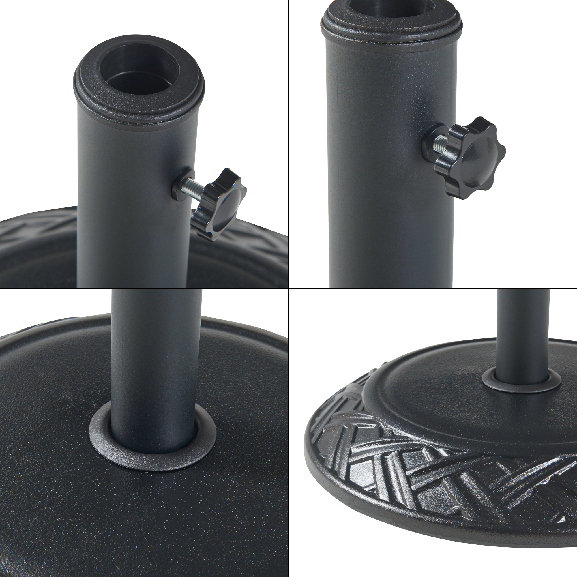 Suport pentru umbrelă Bisegna din beton, negru, Ø50 cm, 25 kg