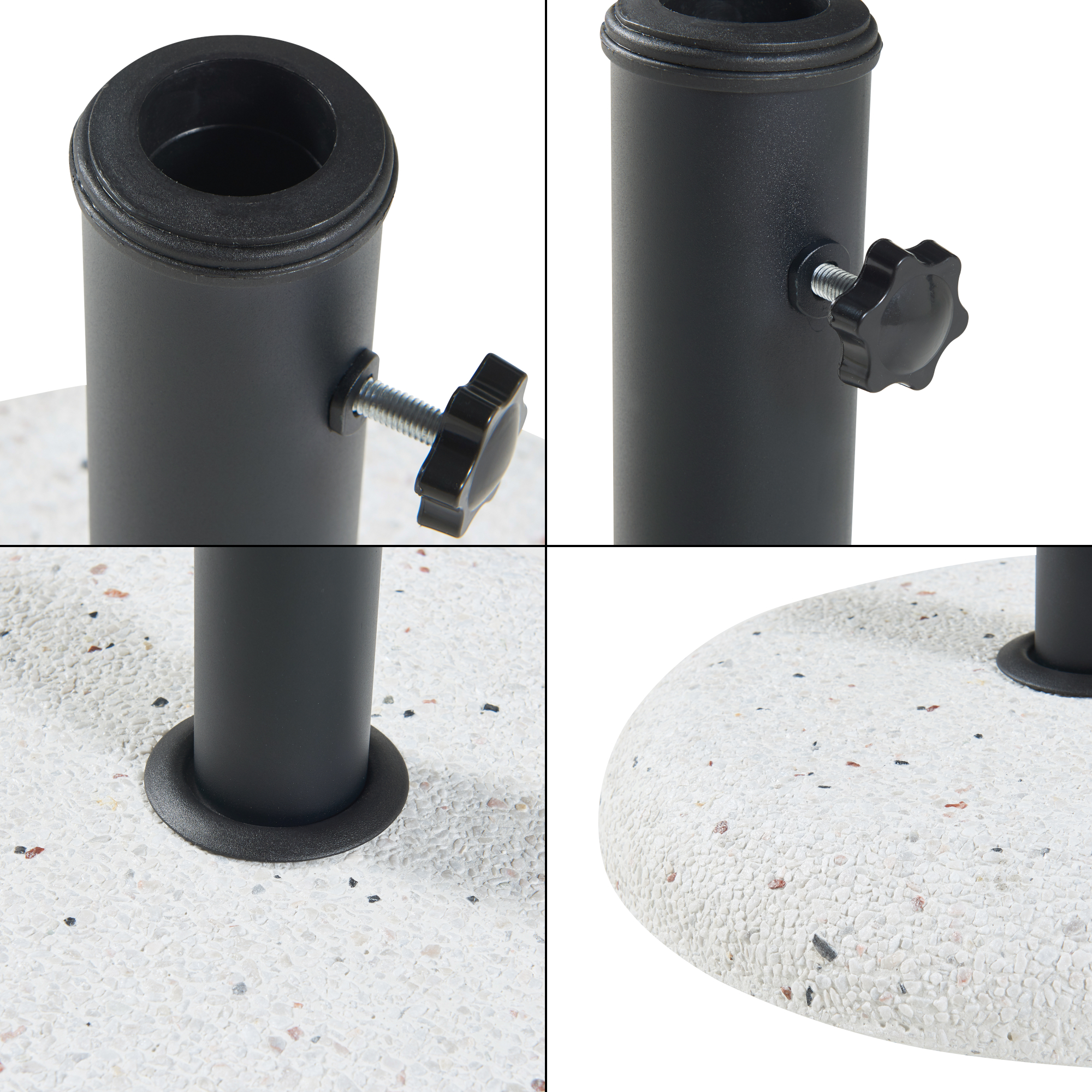 Suport pentru umbrelă Bitritto din beton, 45x6 cm, alb, aspect piatră