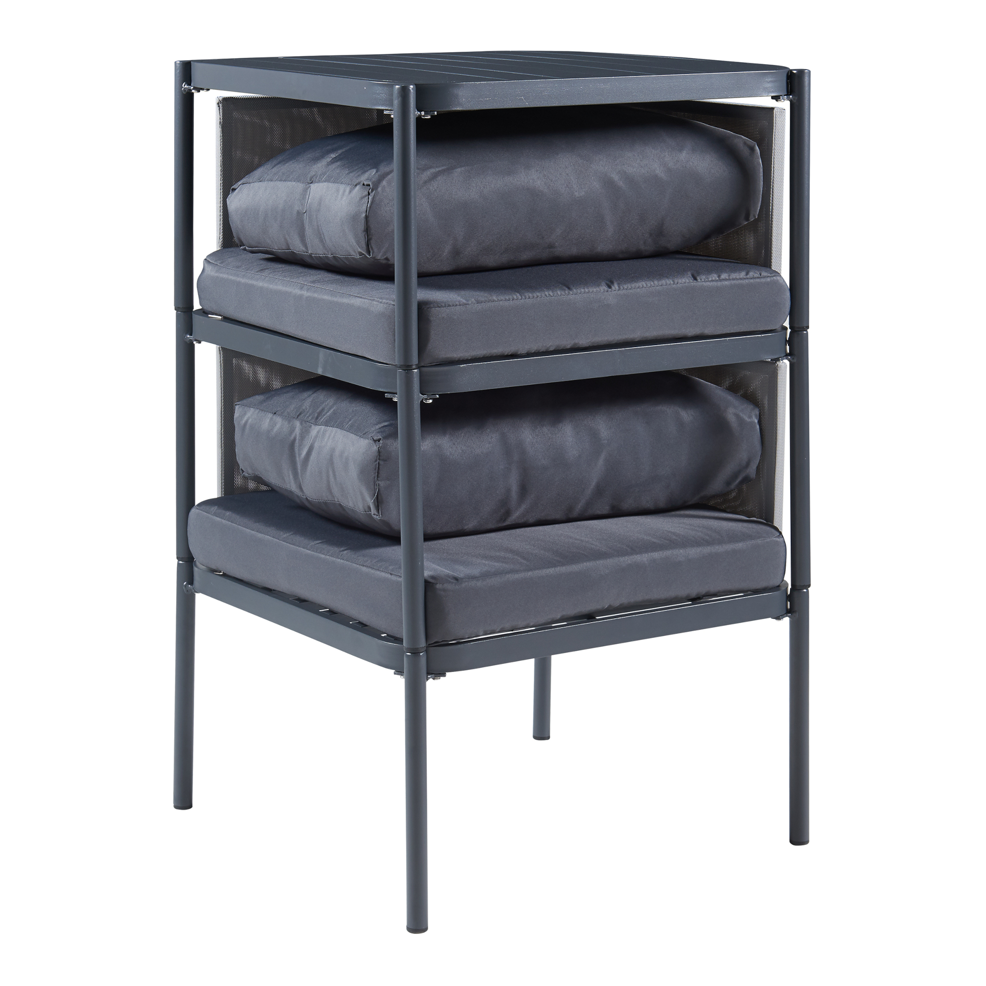 Set mobilier de grădină Accettura, 3 piese, aluminiu gri