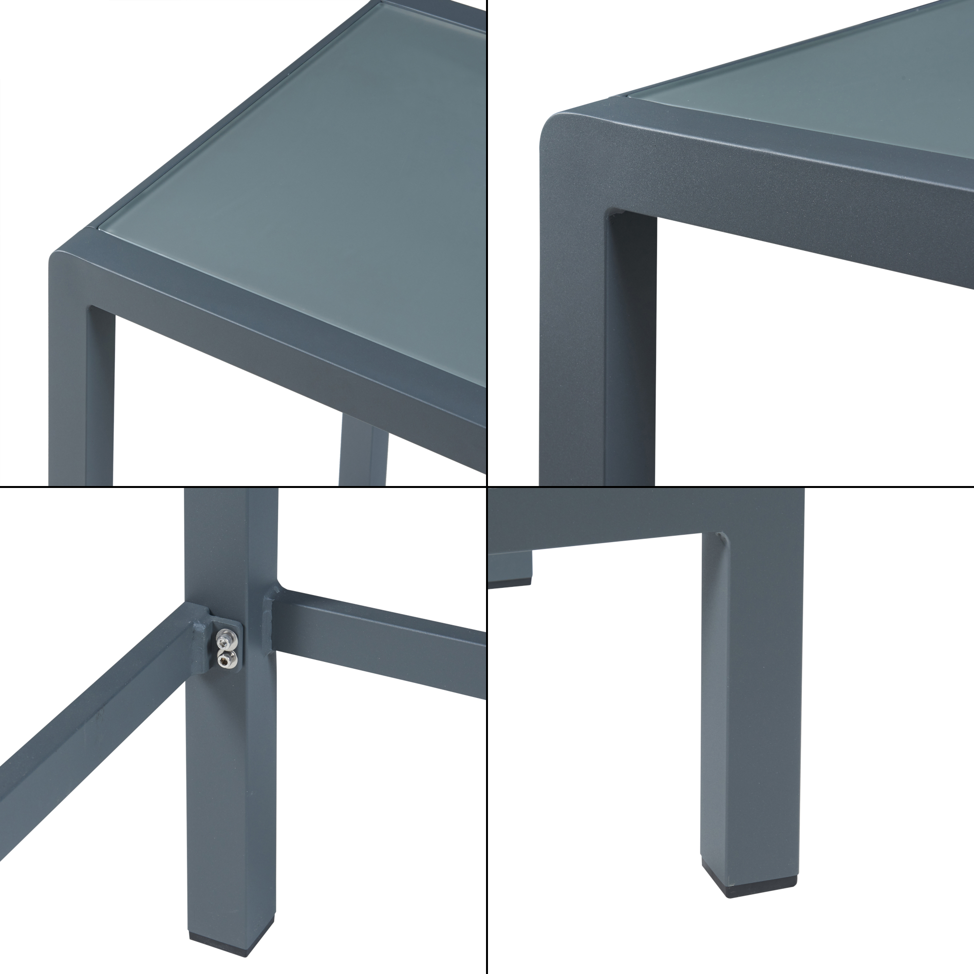 Masă de bar pentru exterior Avise din aluminiu și sticlă, antracit