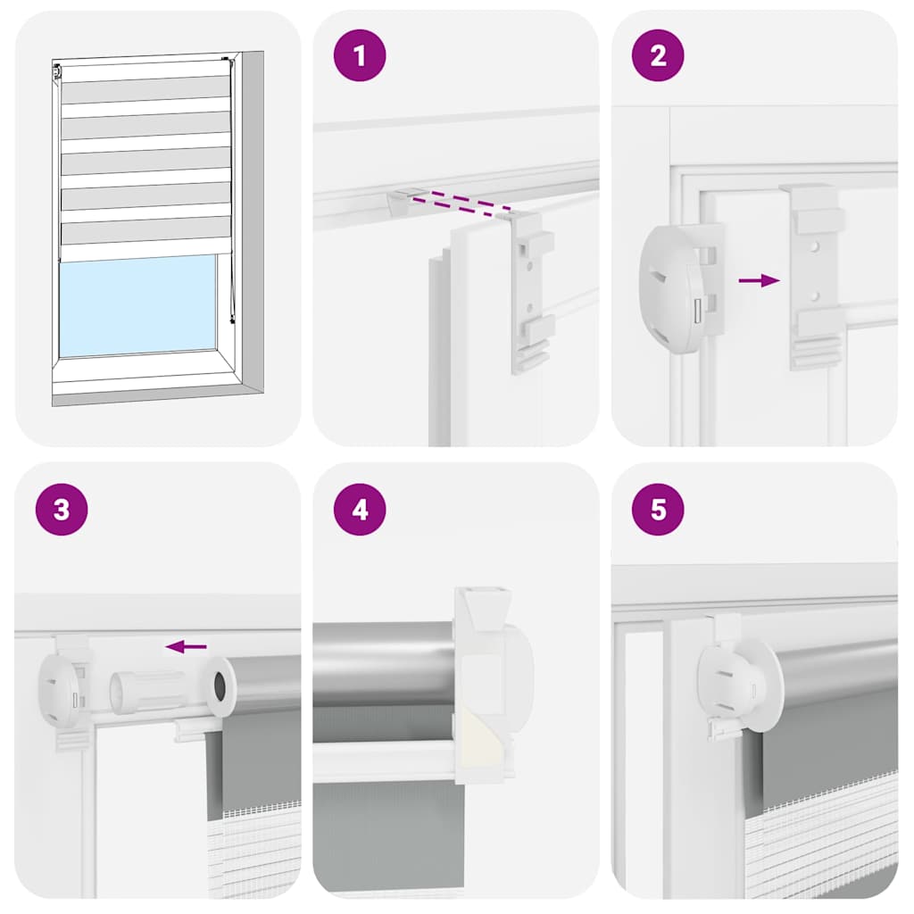 Jaluzea Zebră 40,9x100 cm Lățime material 36,7 cm gri GartenMobel Dekor