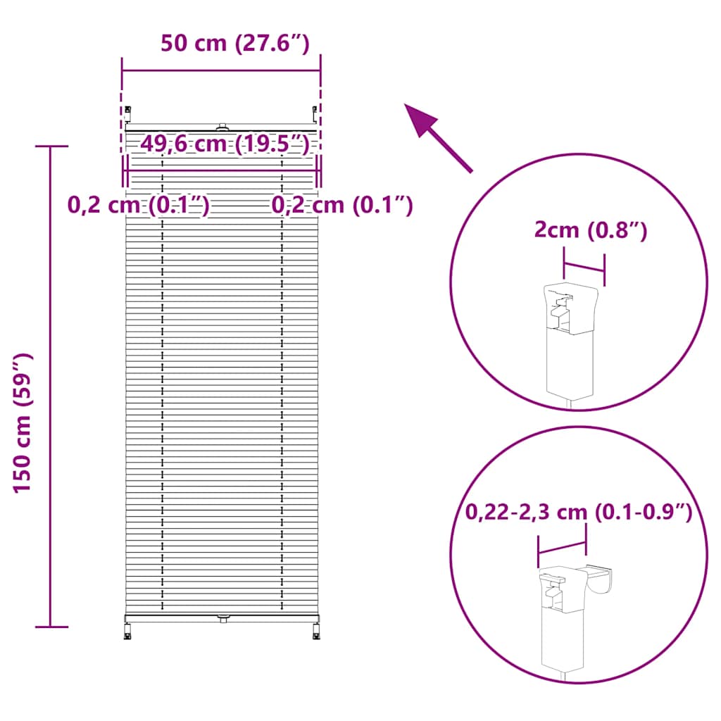 Jaluzea plisată, crem, 50x150 cm GartenMobel Dekor
