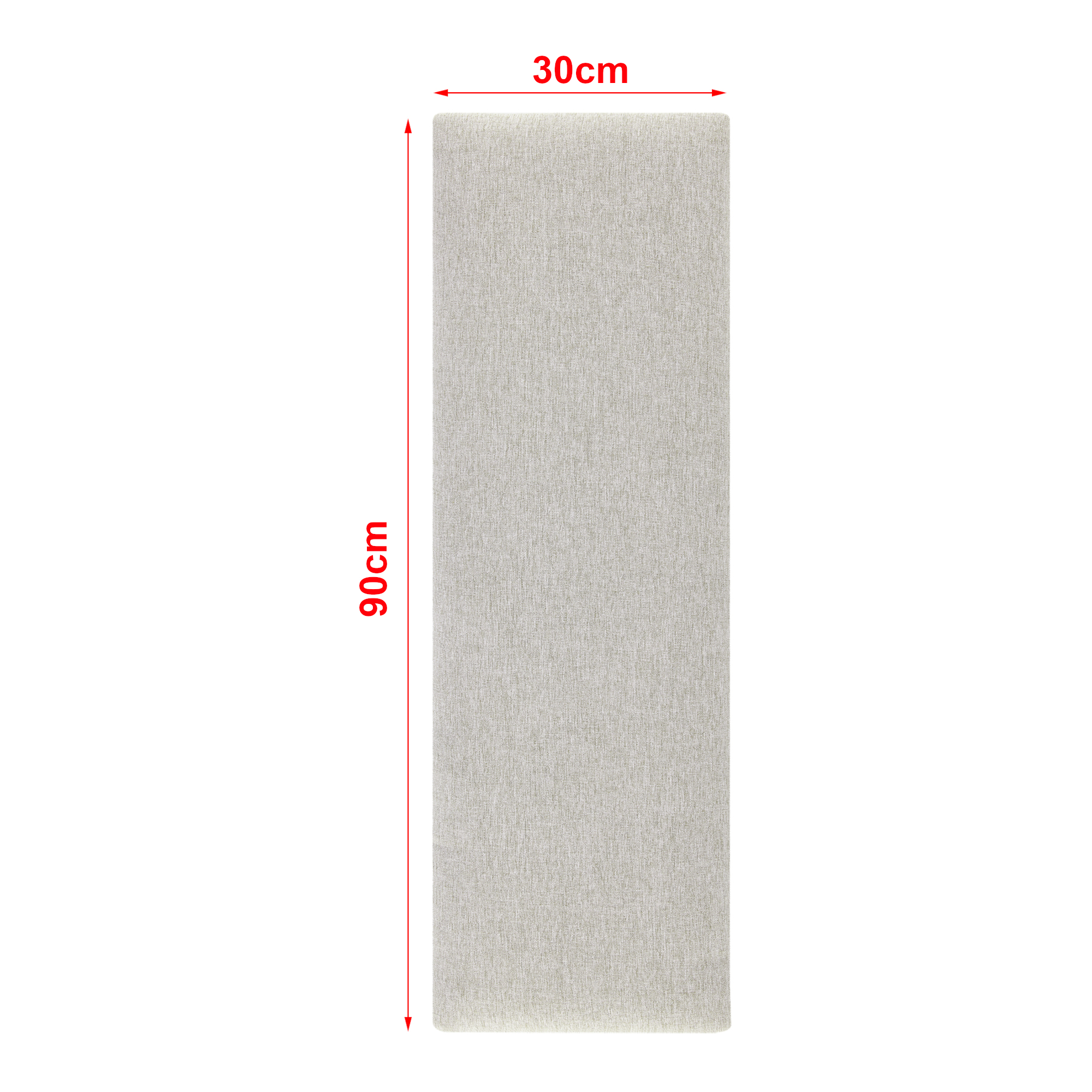 Set 2 panouri tapițate de perete Carpino 90x30 cm gri