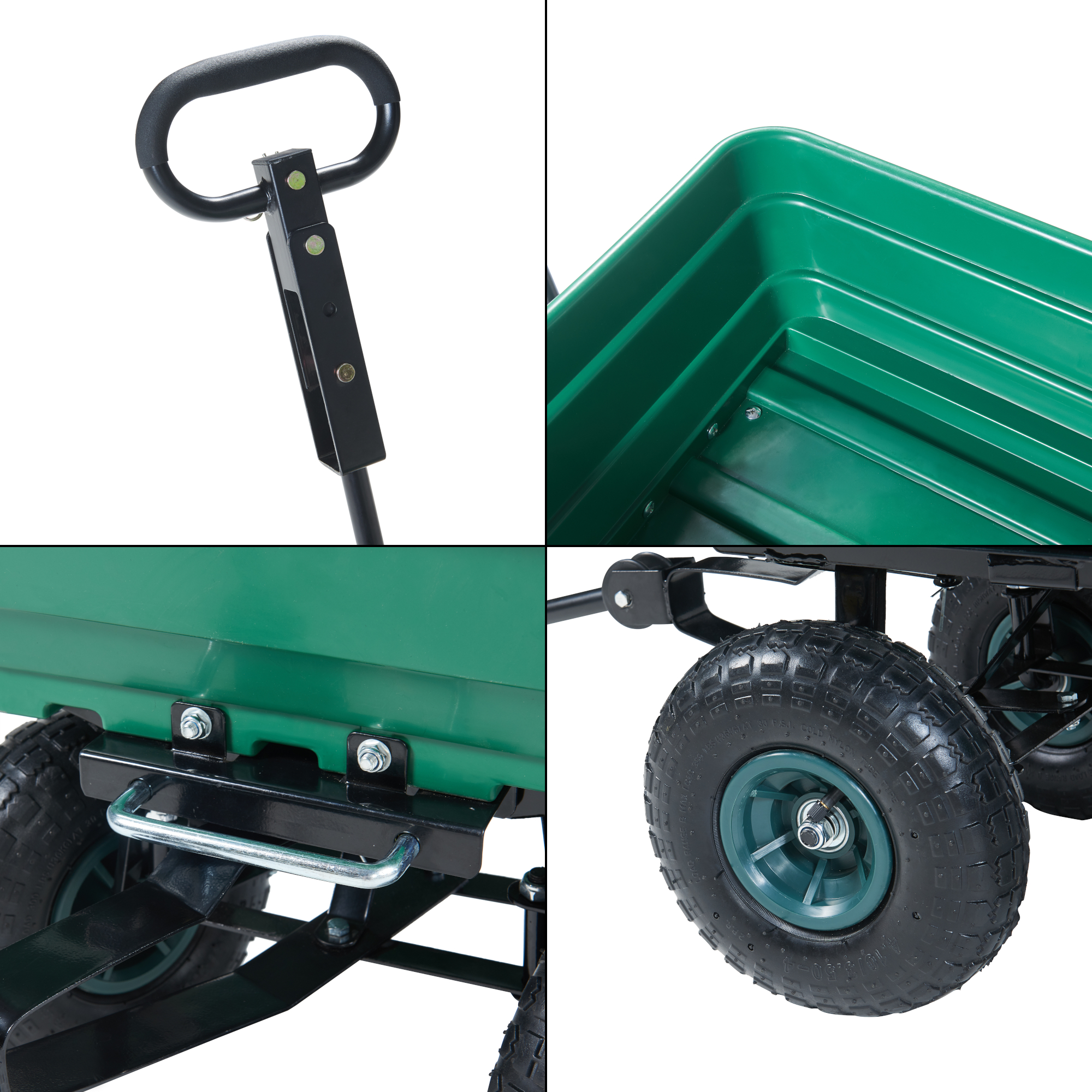 Cărucior de transport grădină Corfinio 250 kg, verde/negru