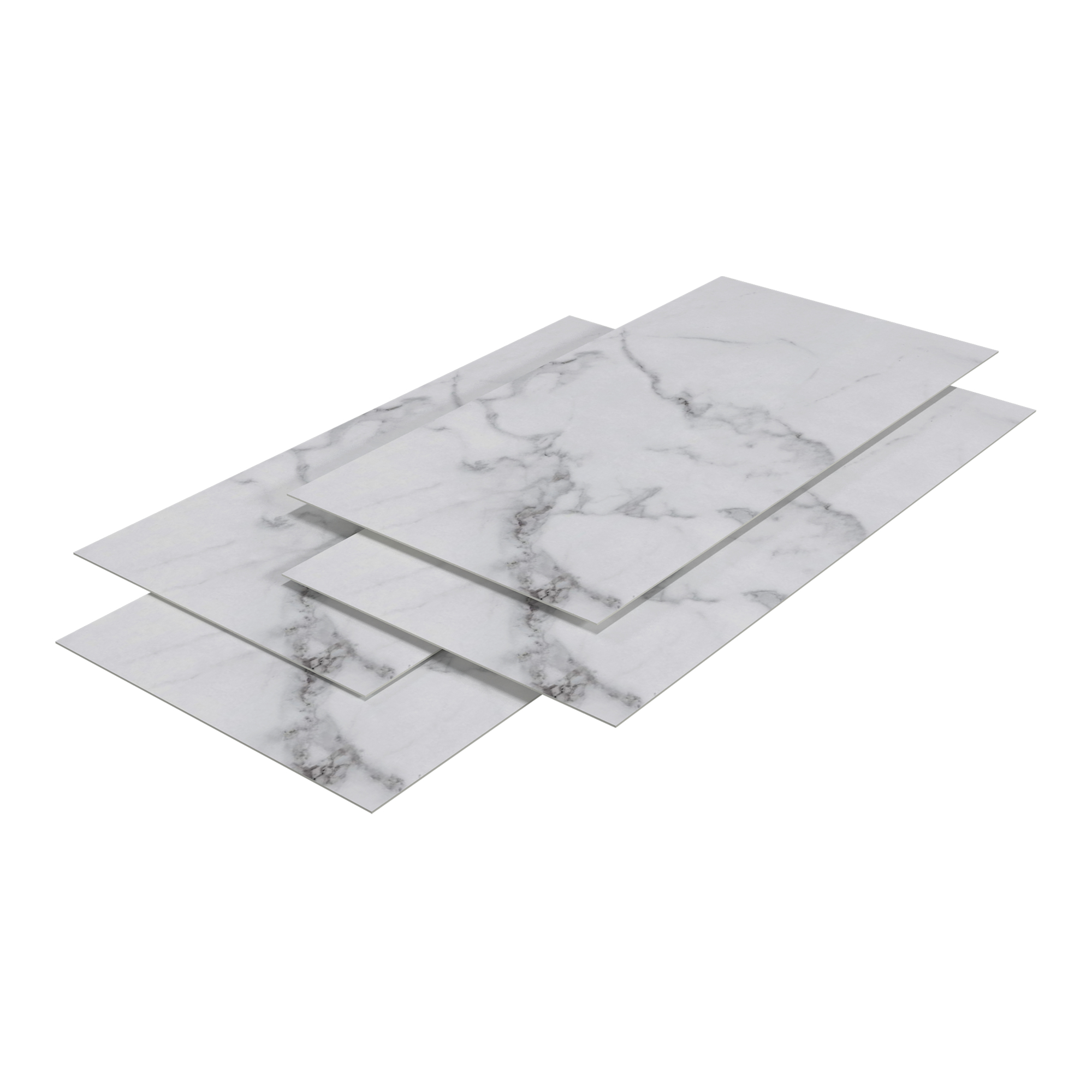 Set 8 panouri perete pentru duș Bladel, aspect marmură albă, 120x60 cm