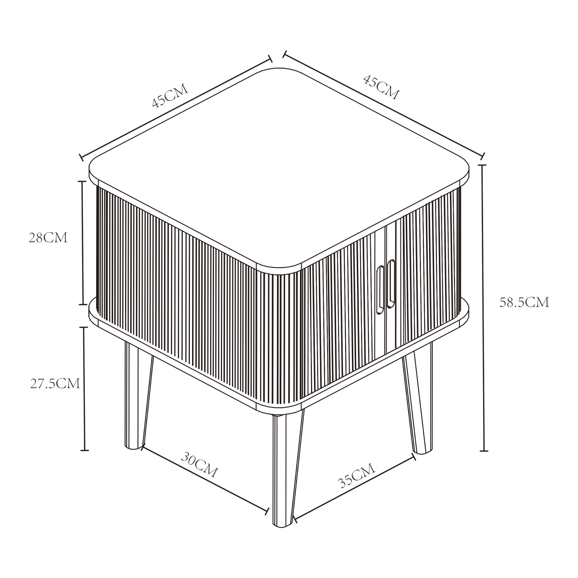 Noptieră / măsuță laterală din bambus albastră 58,5x45x45 cm