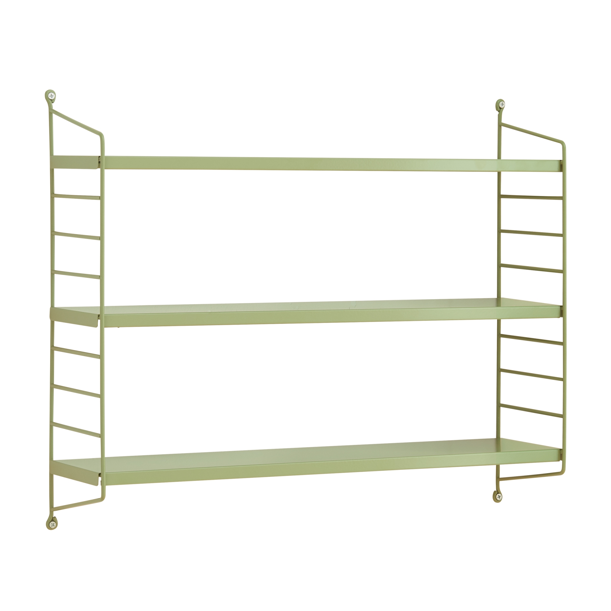 Set 3 rafturi modulare de perete Strängnäs, verde oliv, din oțel