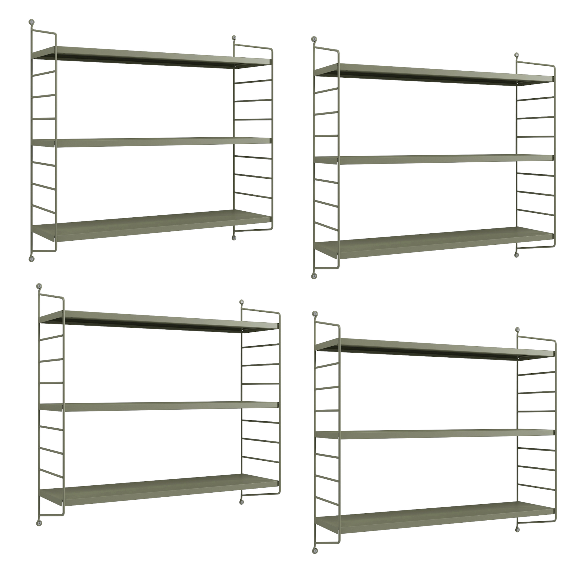 Set 4 rafturi de perete modulare Strängnäs, bej deschis, 60 x 50 cm