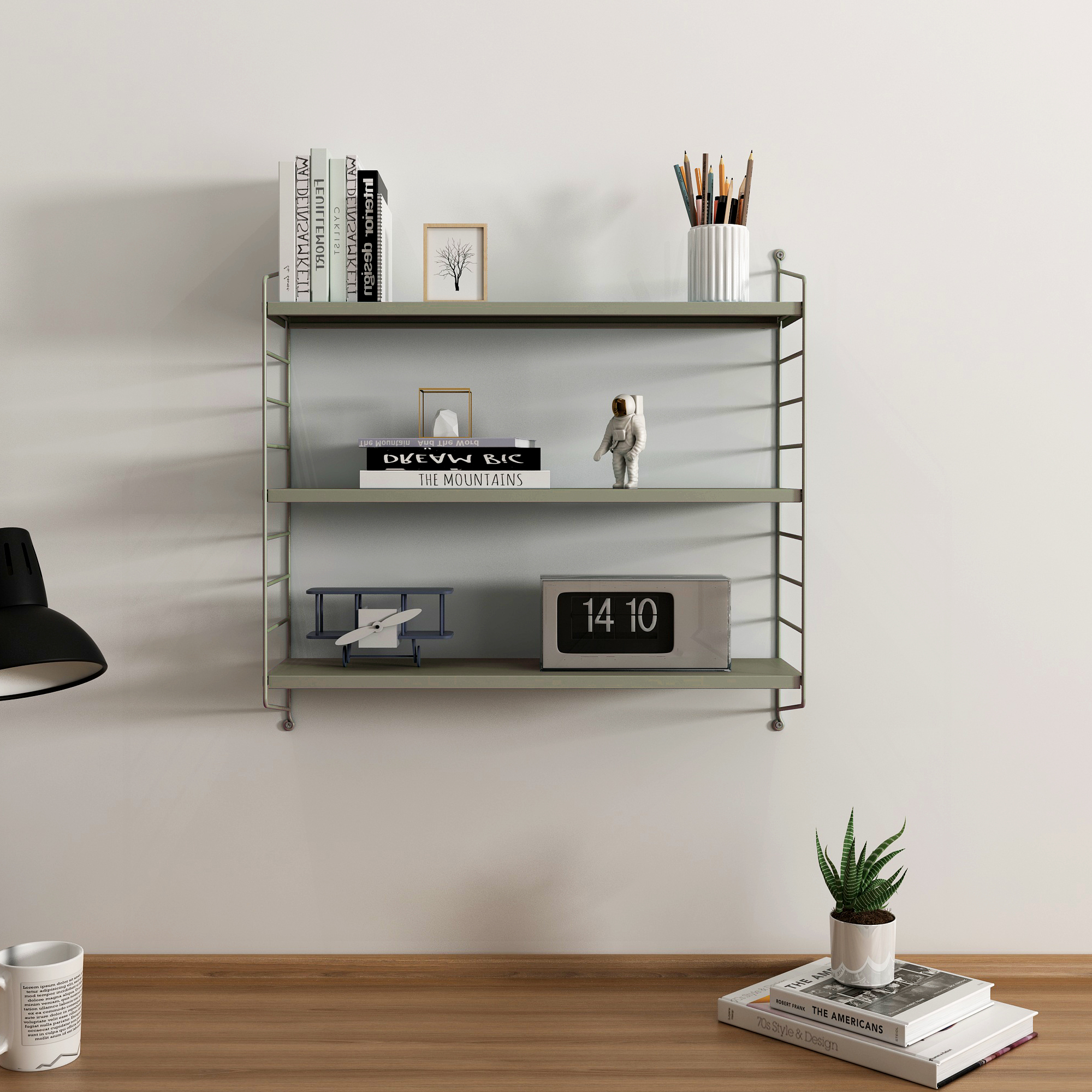 Set 4 rafturi de perete modulare Strängnäs, bej deschis, 60 x 50 cm