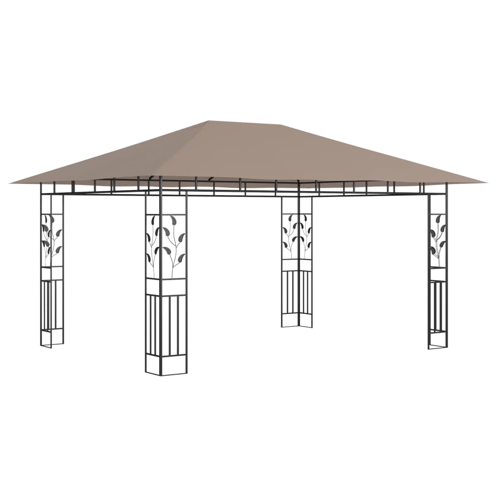 Pavilion cu plasă anti-țânțari, gri taupe, 4x3x2,73 m, 180 g/m² GartenMobel Dekor