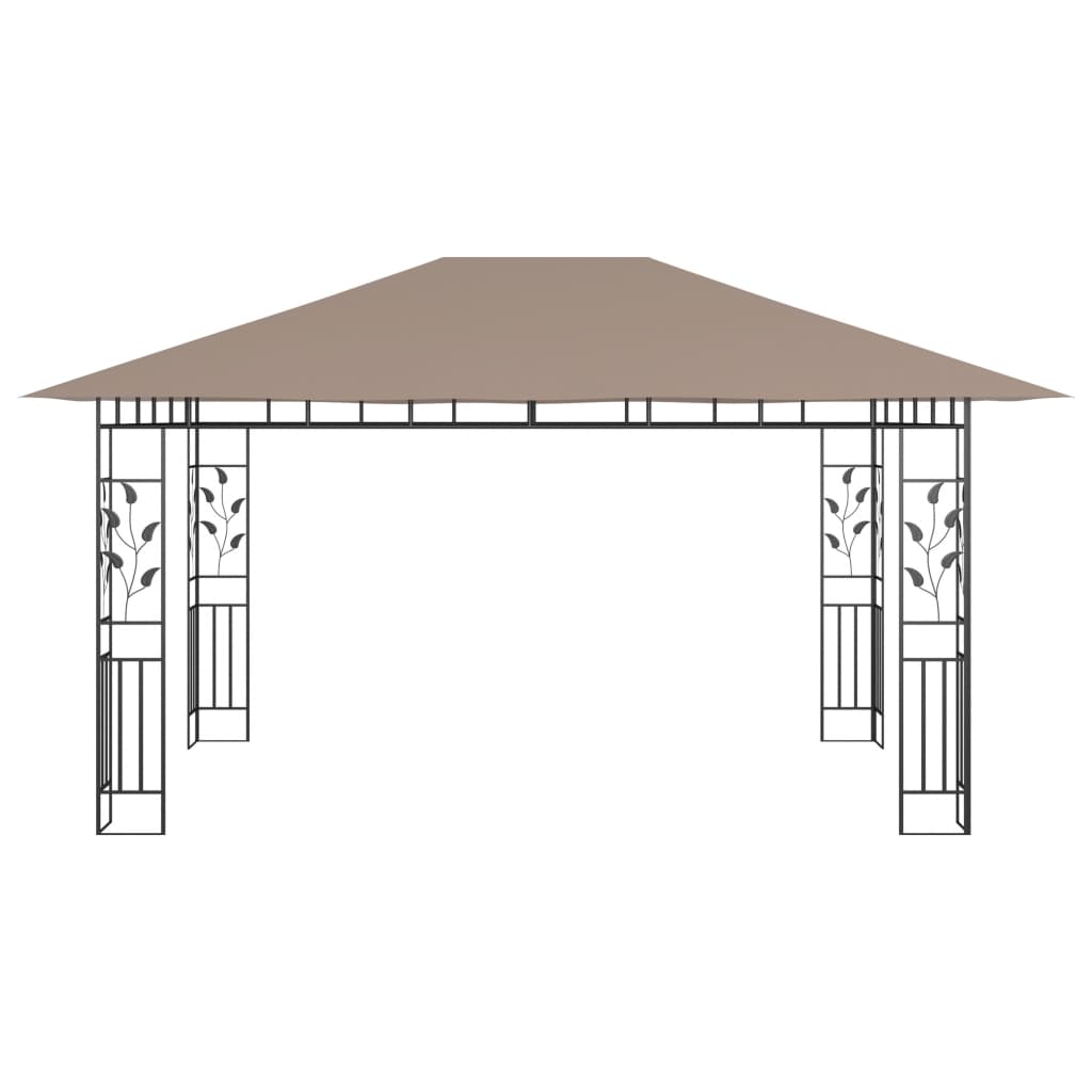 Pavilion cu plasă anti-țânțari, gri taupe, 4x3x2,73 m, 180 g/m² GartenMobel Dekor