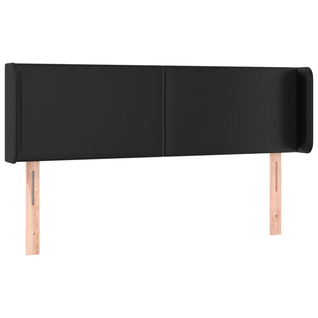 Tăblie de pat cu LED, negru, 147x16x78/88 cm, piele ecologică GartenMobel Dekor