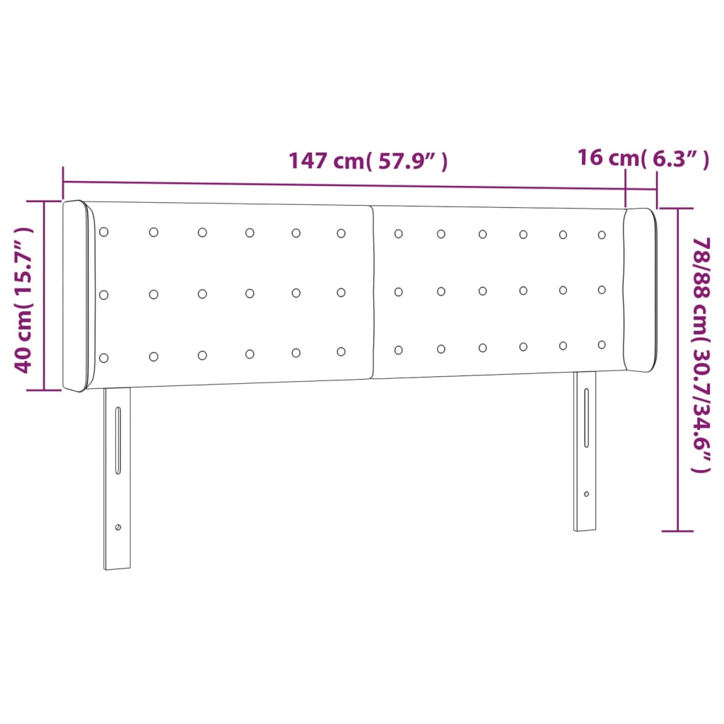 Tăblie de pat cu LED cappuccino 147x16x78/88 cm piele ecologică GartenMobel Dekor