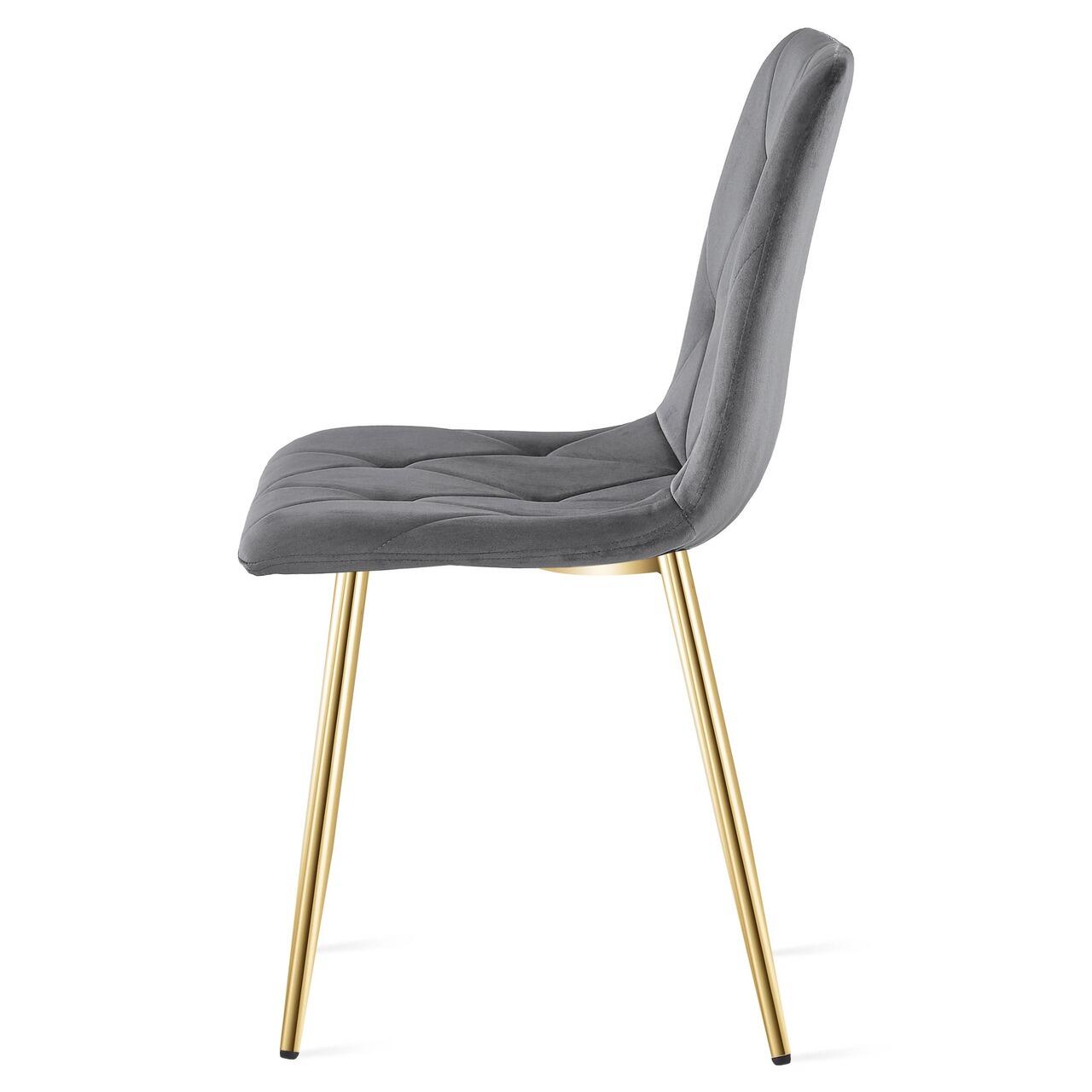 Scaun bucatarie/living, Artool, Libra, catifea gri inchis, picioare metal auriu, 45x54x86.5 cm GartenVIP DiyLine