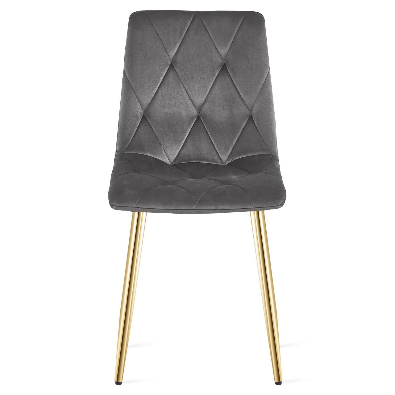 Scaun bucatarie/living, Artool, Libra, catifea gri inchis, picioare metal auriu, 45x54x86.5 cm GartenVIP DiyLine