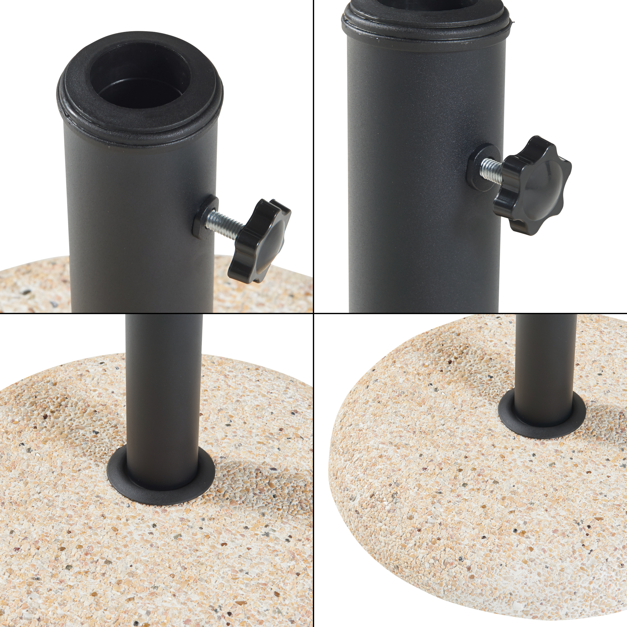 Suport pentru umbrelă Bitritto din beton Ø45x6 cm, aspect piatră, bej