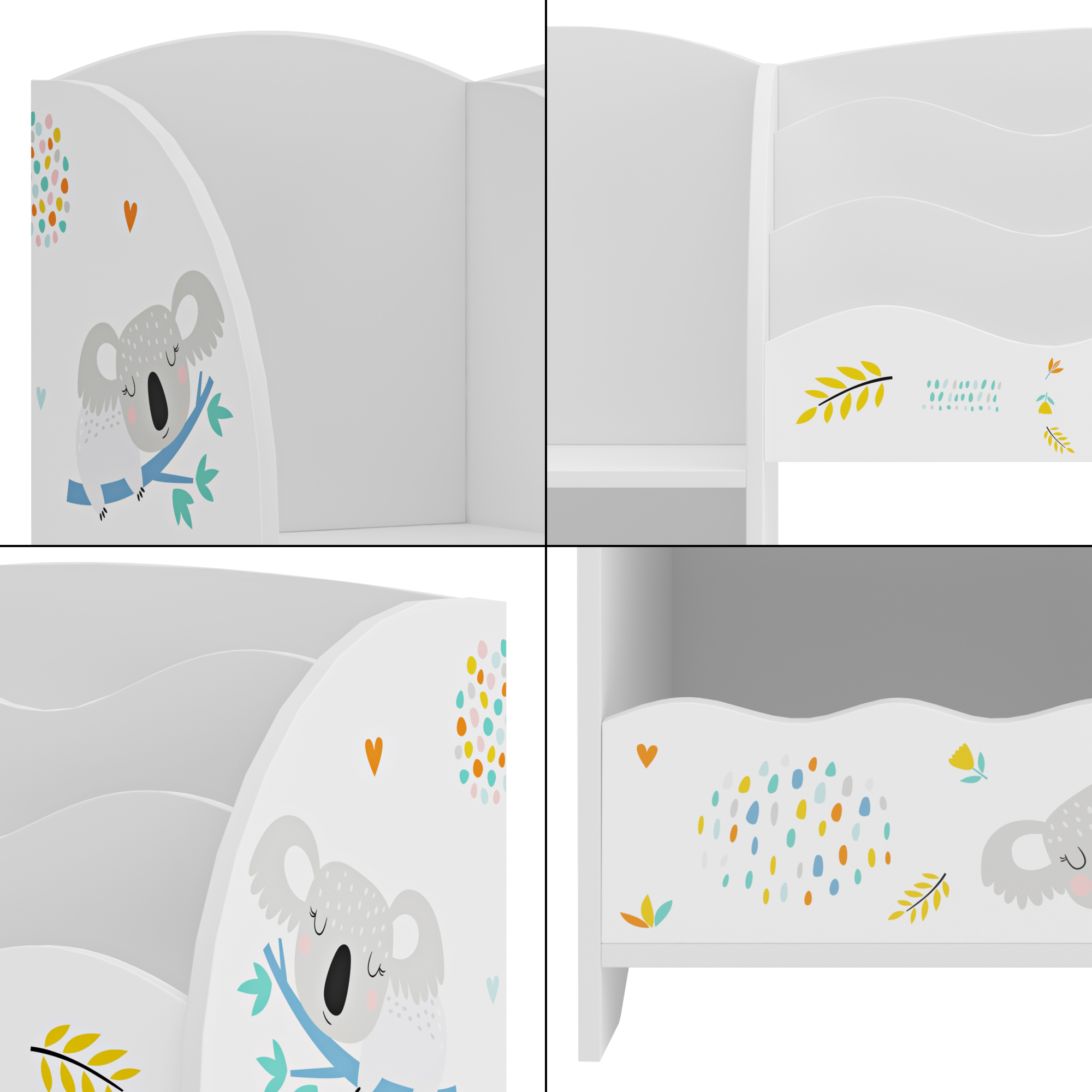 Bibliotecă pentru copii Lysekil 100x93x30 cm cu motiv koala