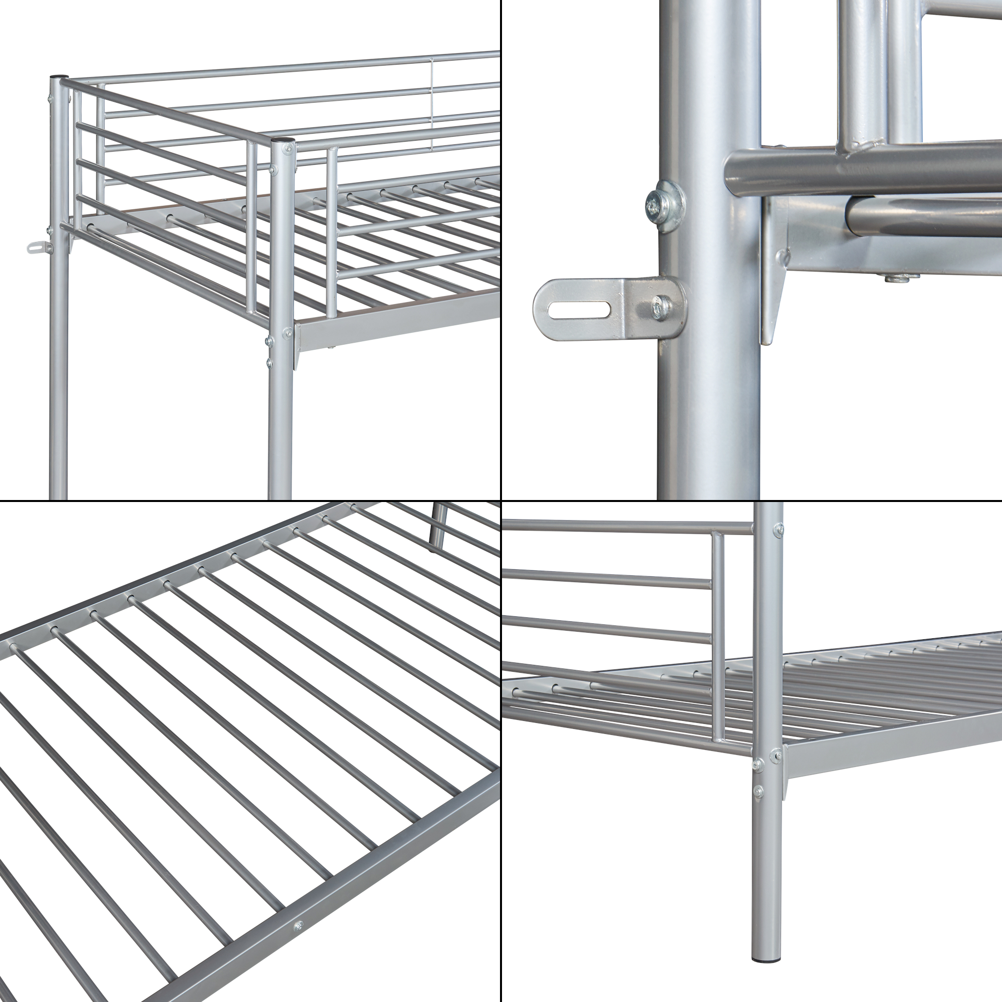 Pat supraetajat metalic Soppsar 208,5x97x165 cm argintiu