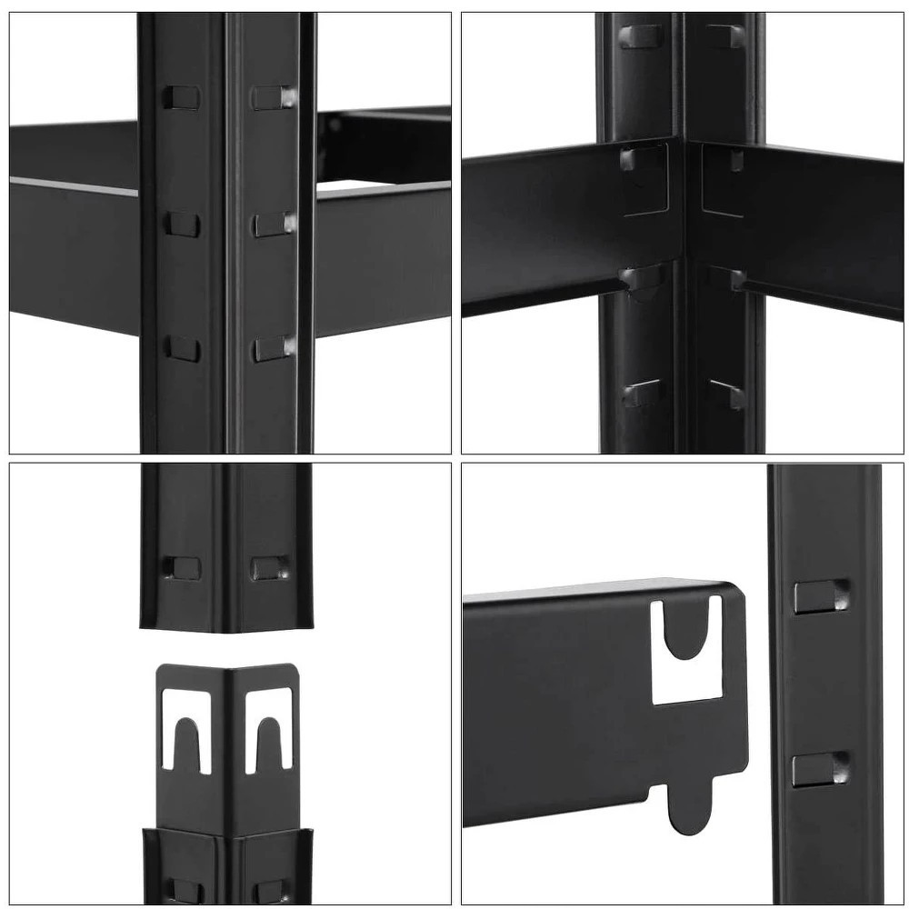 Raft metalic Mirpol rezistent cu 5 polite MDF, 90x40x180 cm, 175 kg/polita