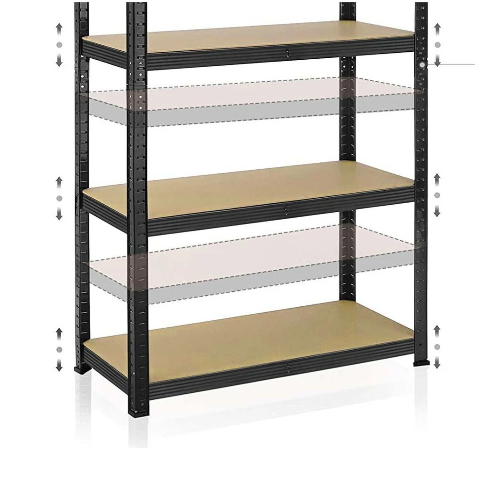 Raft metalic Mirpol rezistent cu 5 polite MDF, 90x40x180 cm, 175 kg/polita