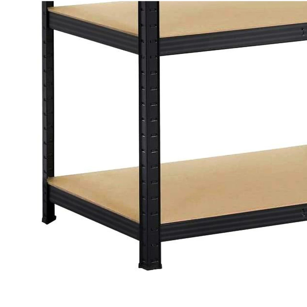 Raft metalic Mirpol rezistent cu 5 polite MDF, 90x40x180 cm, 175 kg/polita