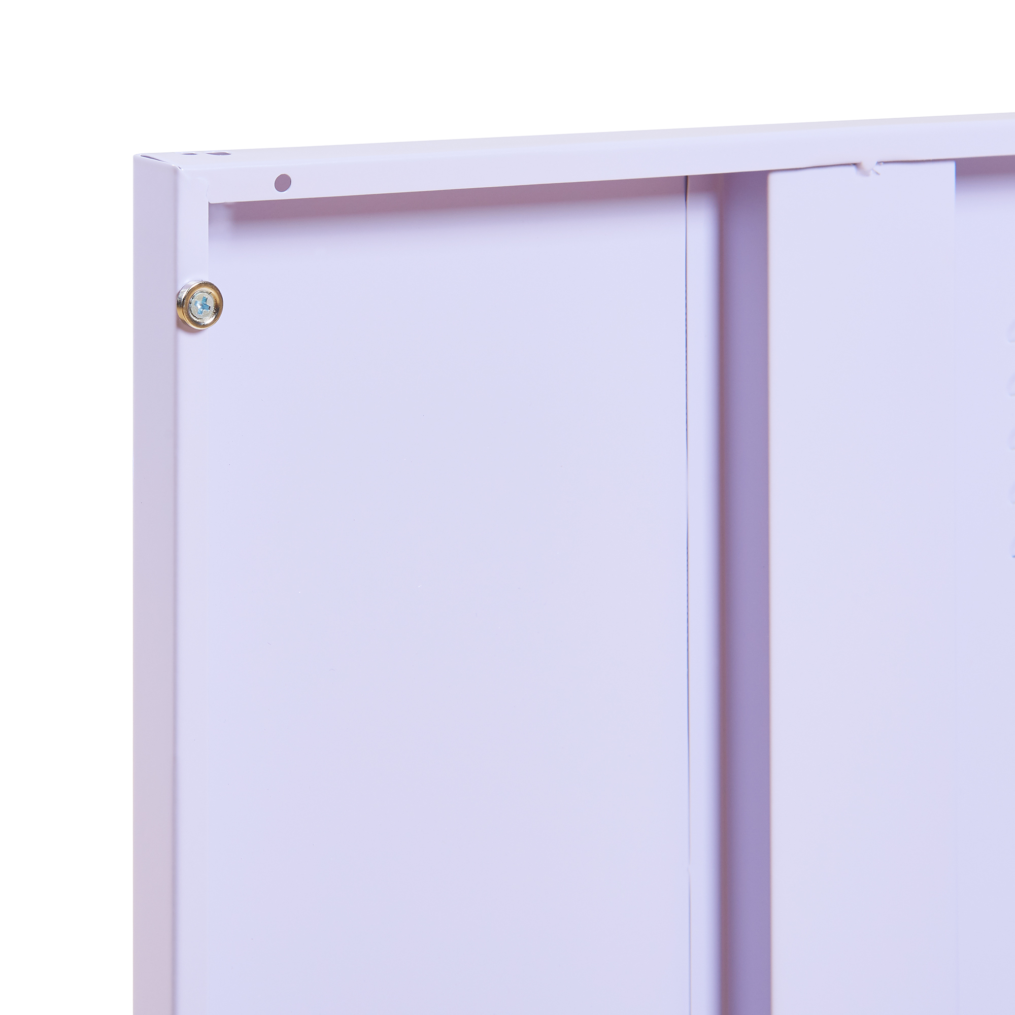 Set 2 noptiere metalice Inari lila cu usa stanga/dreapta, 57 x 40 x 30 cm