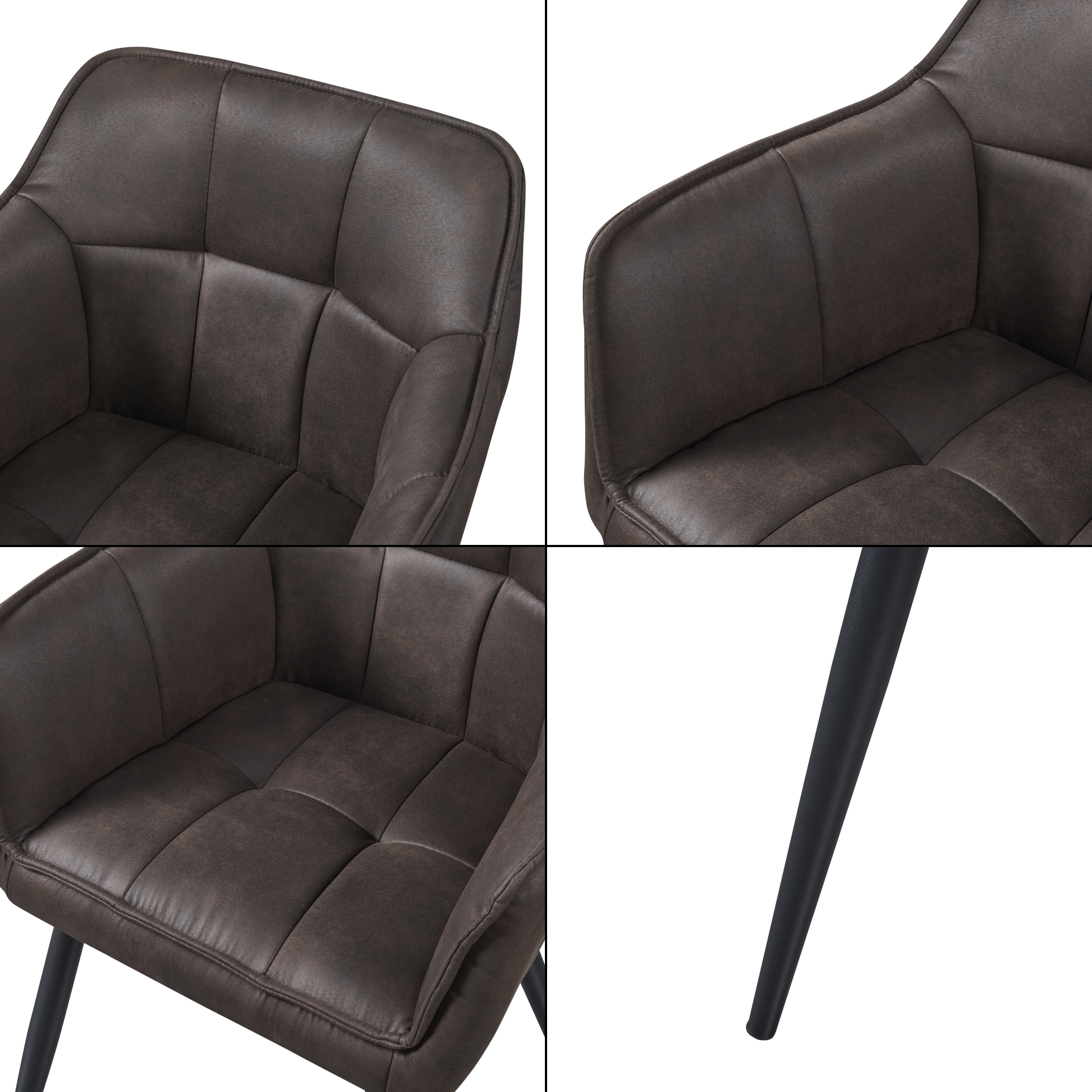 Set 2 scaune dining Birmingham maro închis cu cotiere