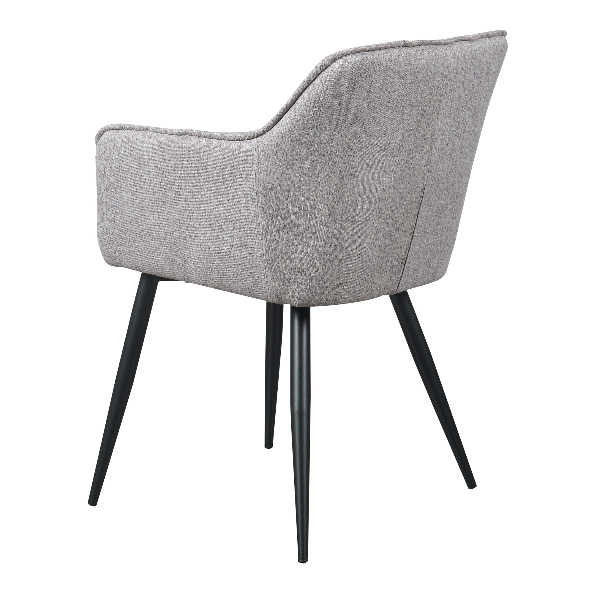 Set 2 scaune dining Birmingham gri, tapițate, cu brațe