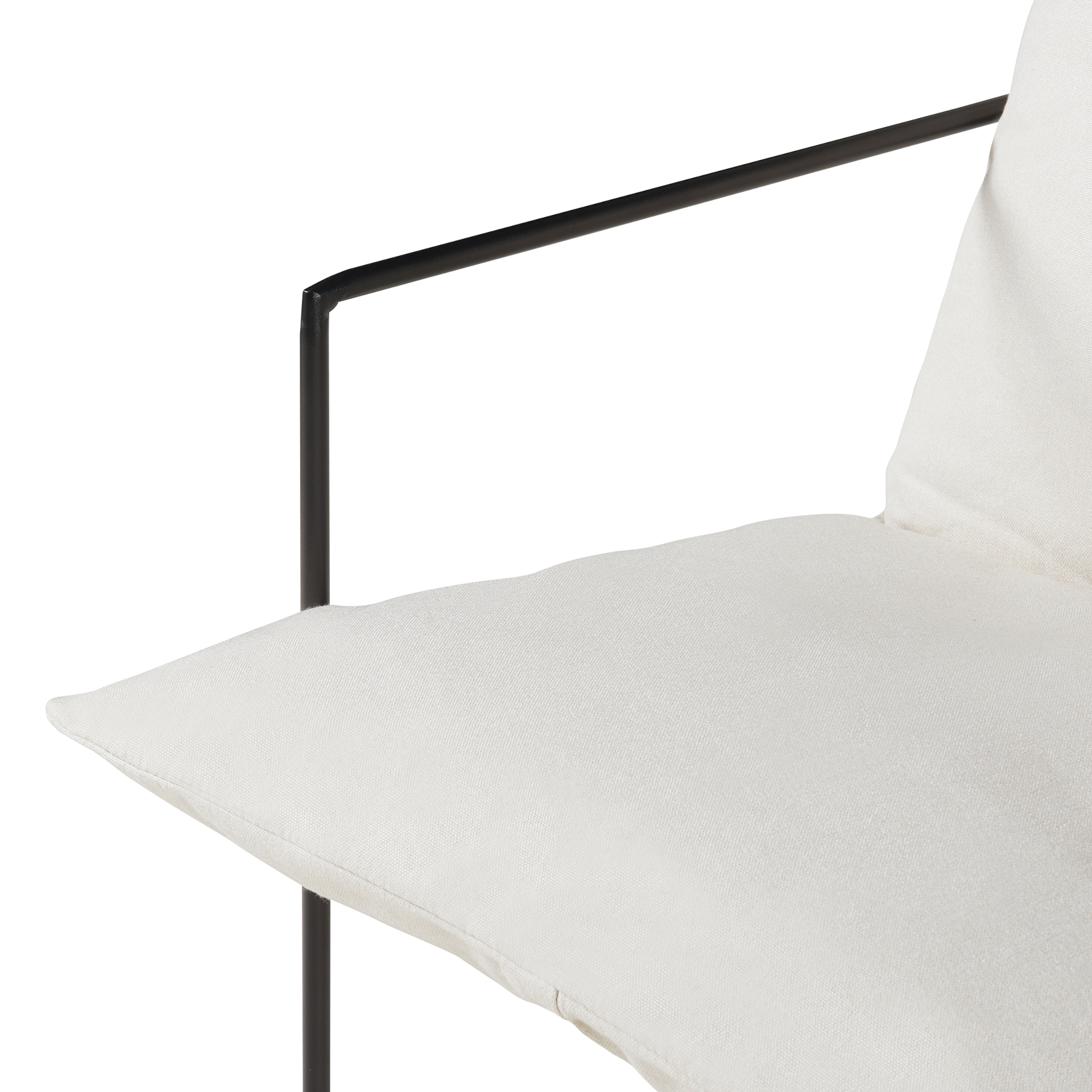 Fotoliu lounge Utsjoki 90x61x70 cm bej cu cadru metalic negru