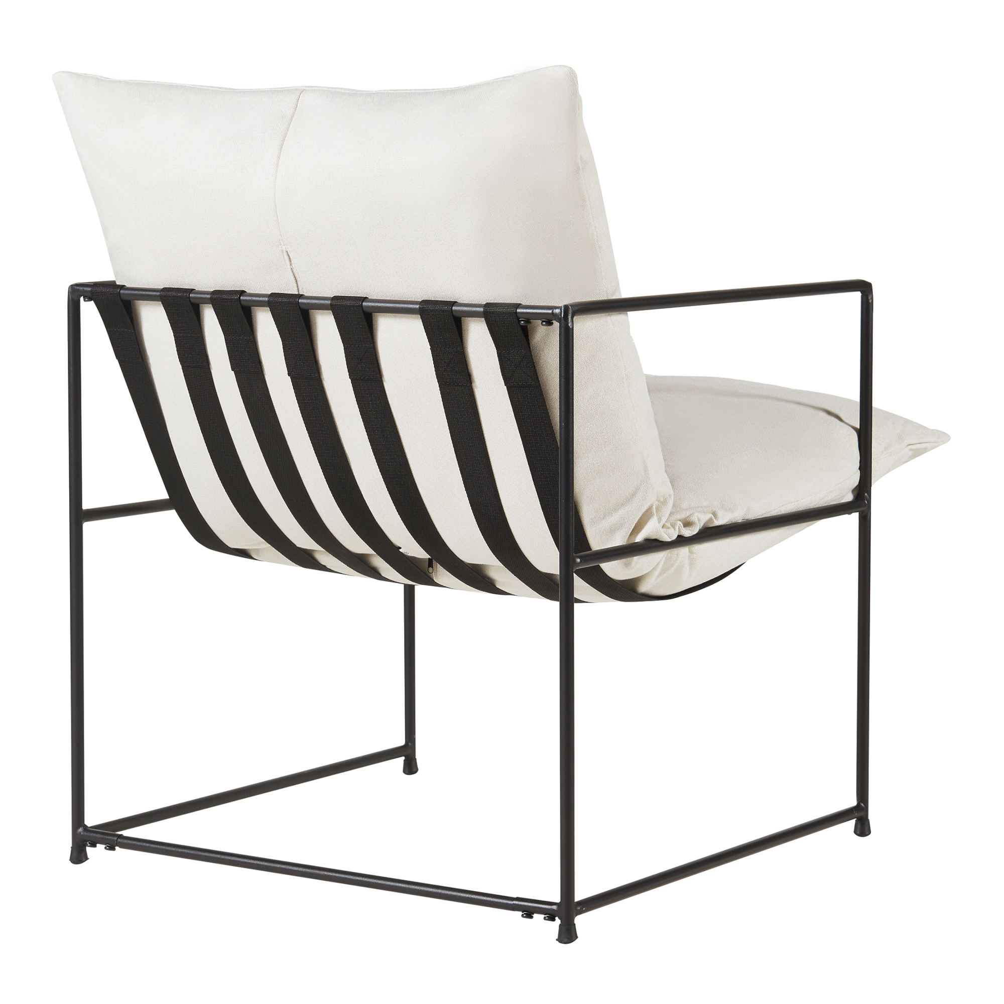 Fotoliu lounge Utsjoki 90x61x70 cm bej cu cadru metalic negru