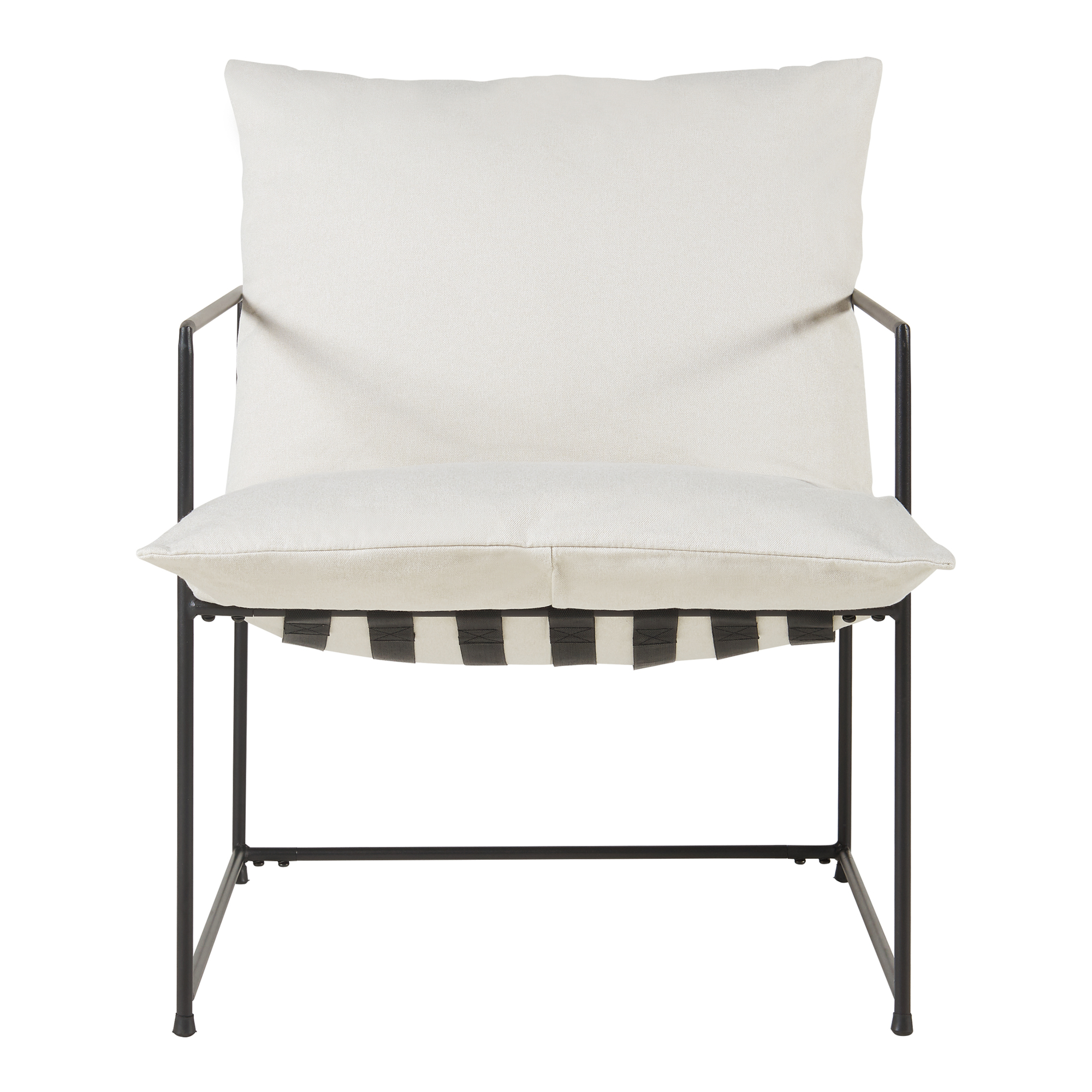 Fotoliu lounge Utsjoki 90x61x70 cm bej cu cadru metalic negru