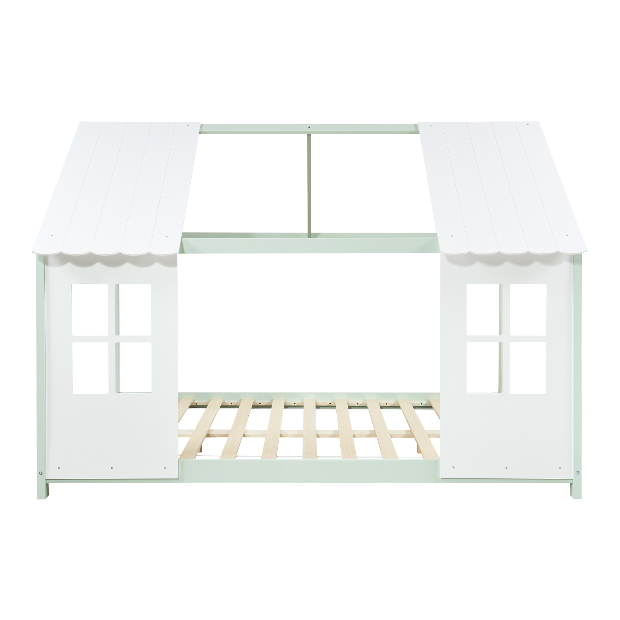 Pat copii tip căsuță Tostedt 140x200 cm mentă/alb, din lemn