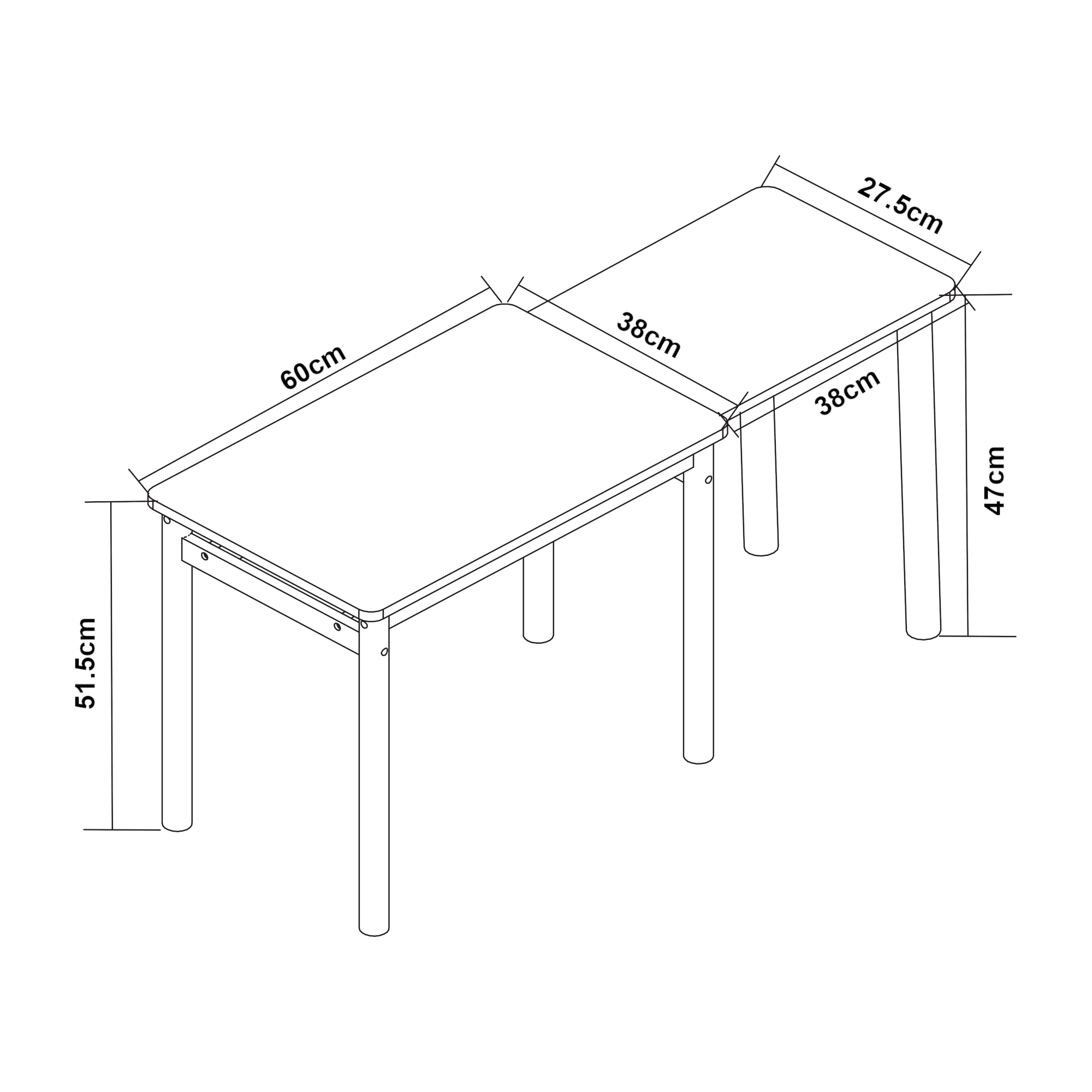 Birou copii extensibil din lemn natur și roz, 60x38x51,5 cm