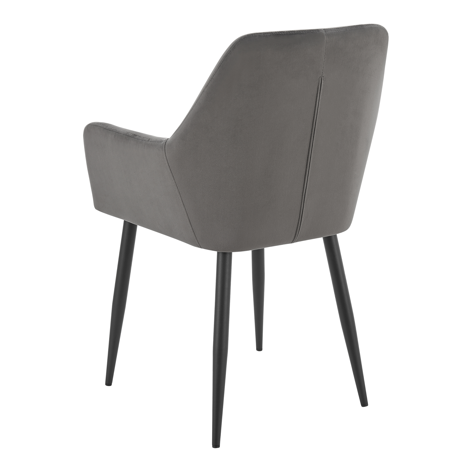 Set 6 scaune dining Hollola din catifea gri închis cu brațe