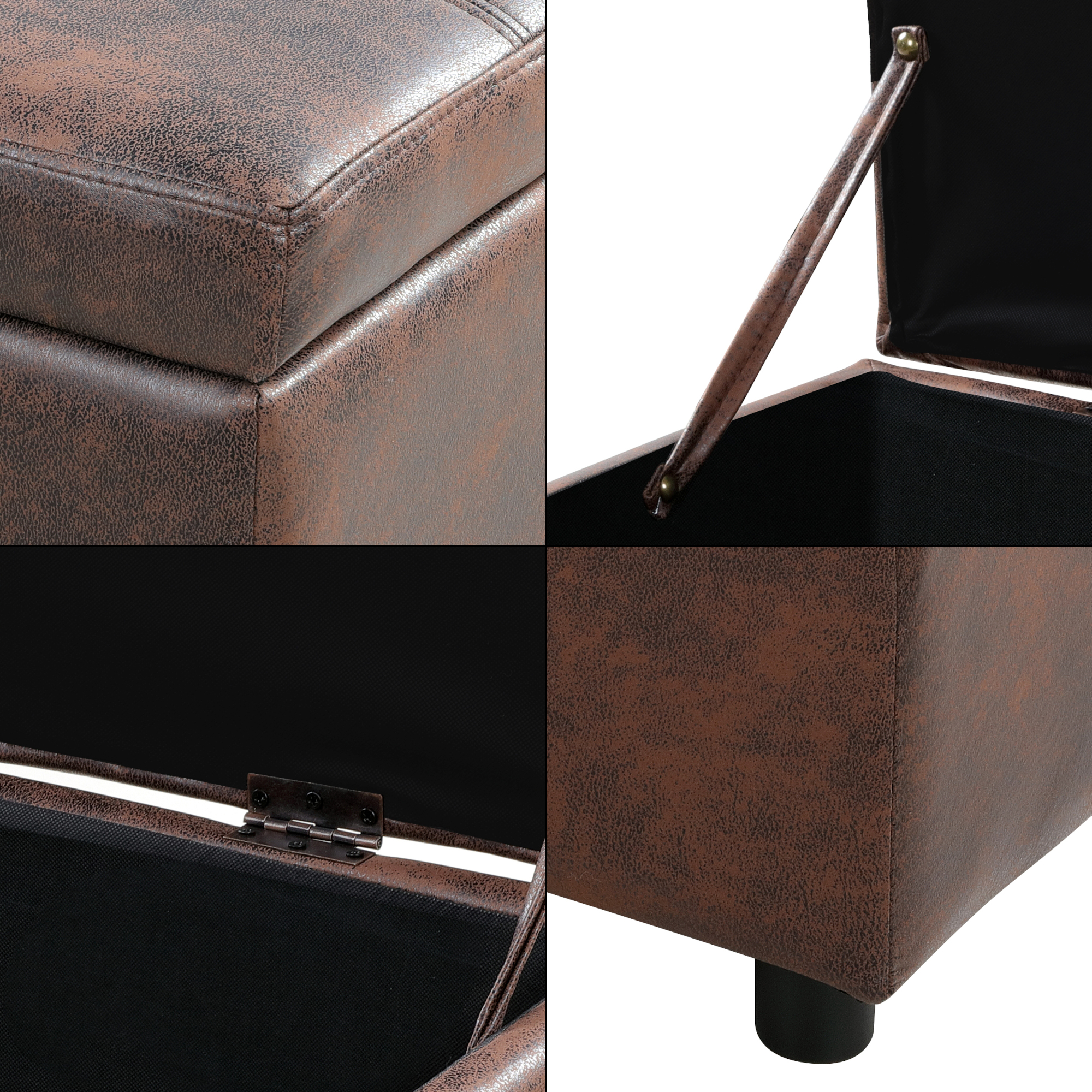 Bancheta cu spatiu de depozitare Bukit, maro, 118x37x43 cm