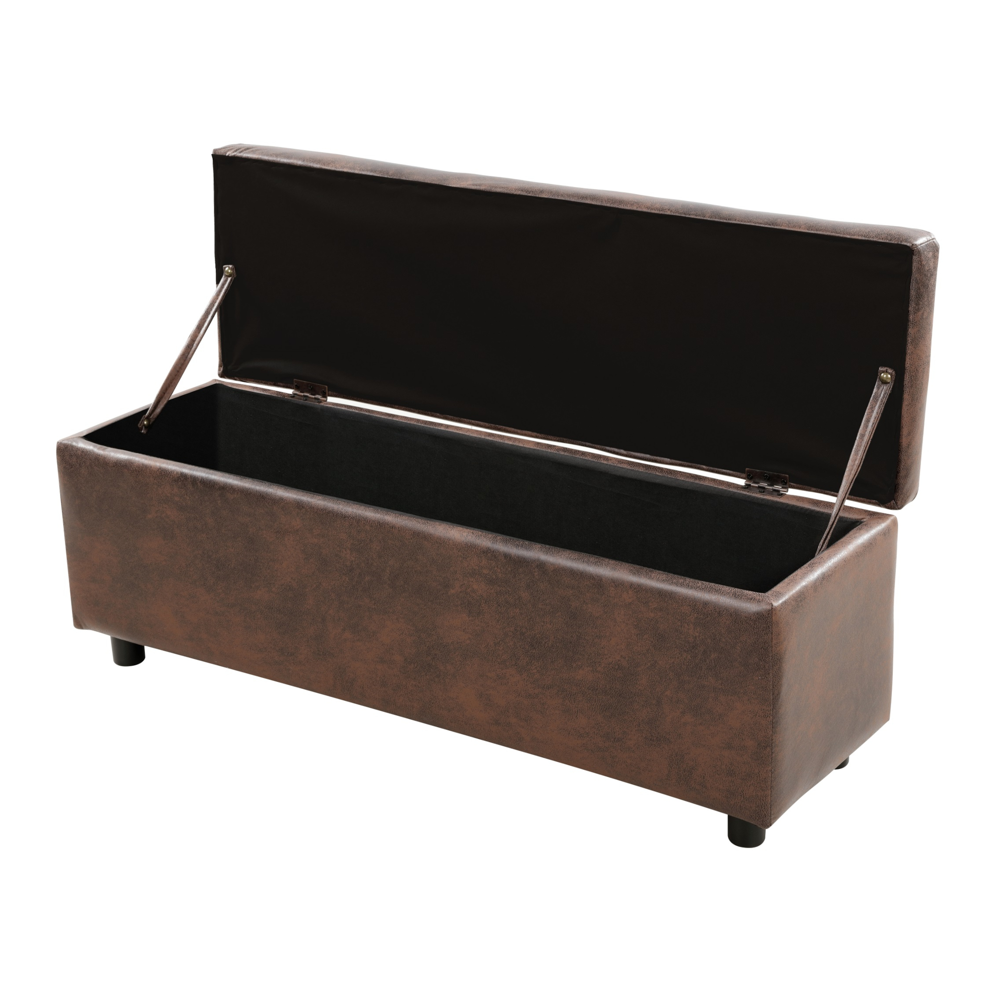 Bancheta cu spatiu de depozitare Bukit, maro, 118x37x43 cm